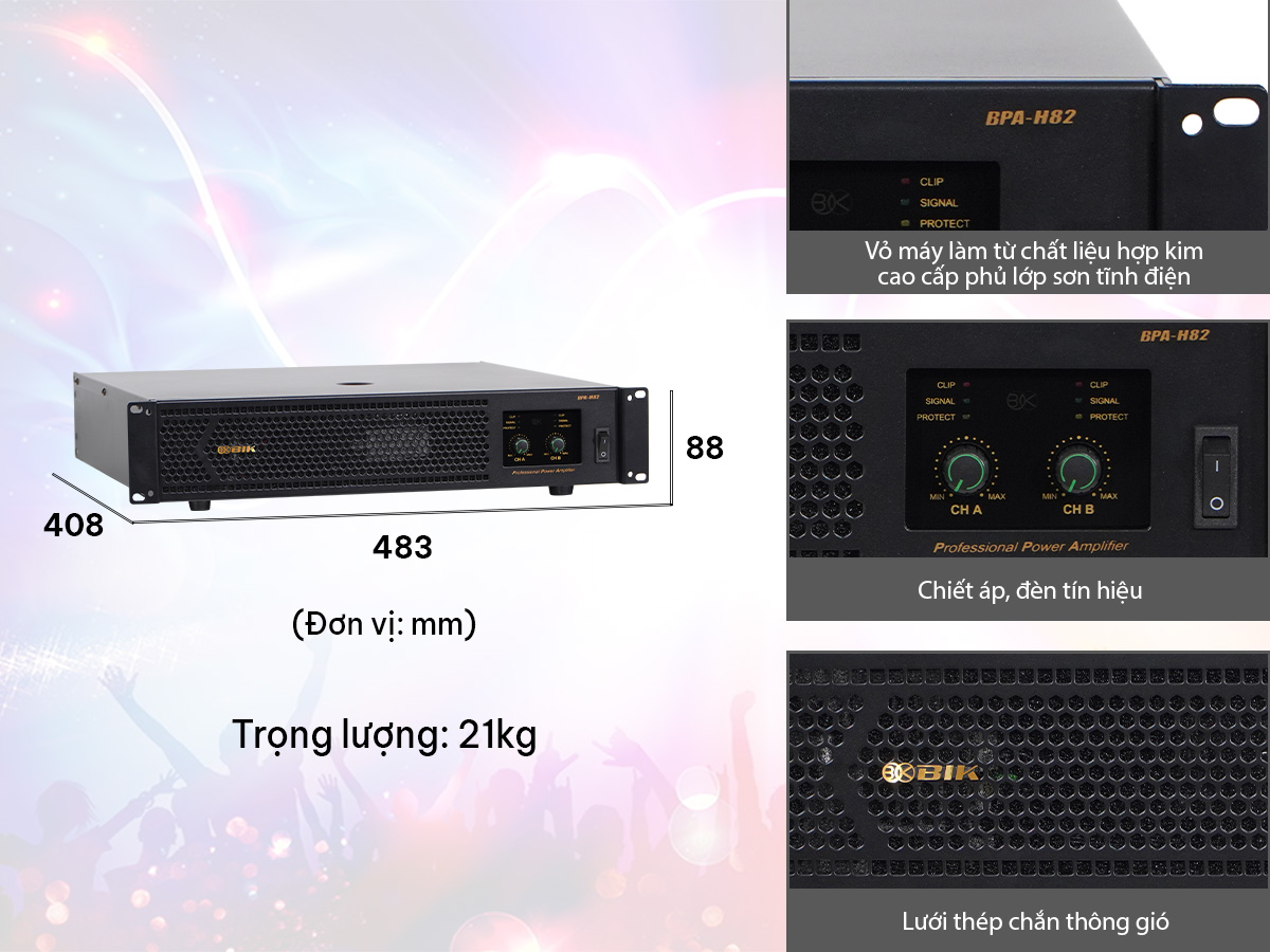 Cục đẩy c&ocirc;ng suất 2 k&ecirc;nh BIK BPA-H82
