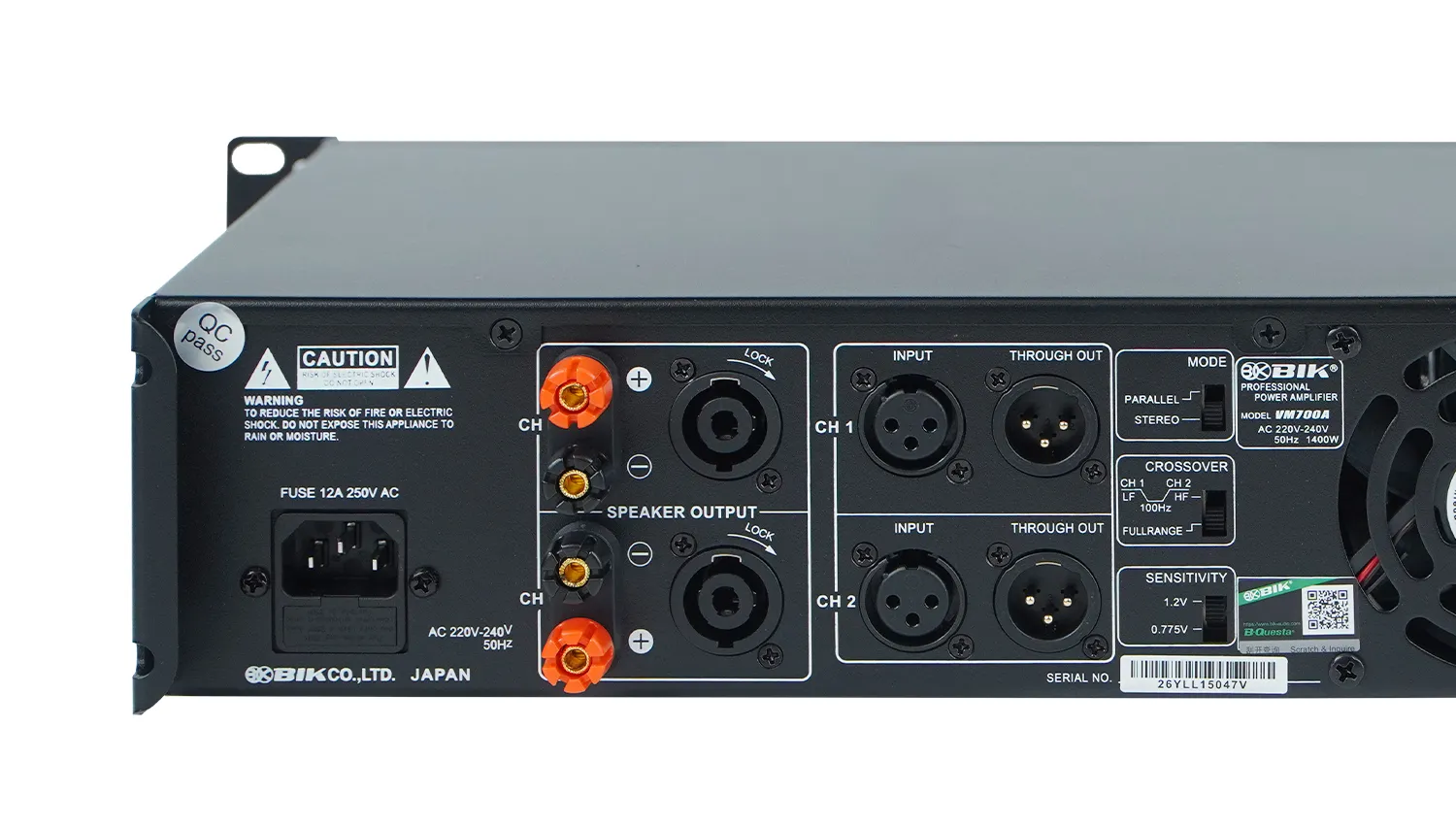 Cục đẩy công suất 2 kênh BIK VM700A (New 2026, 600W/CH) - Hình 6
