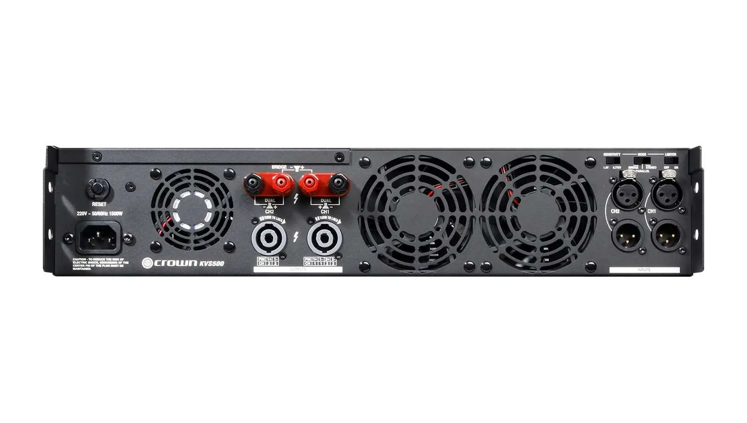 Cục đẩy công suất Crown KVS 500 mặt sau