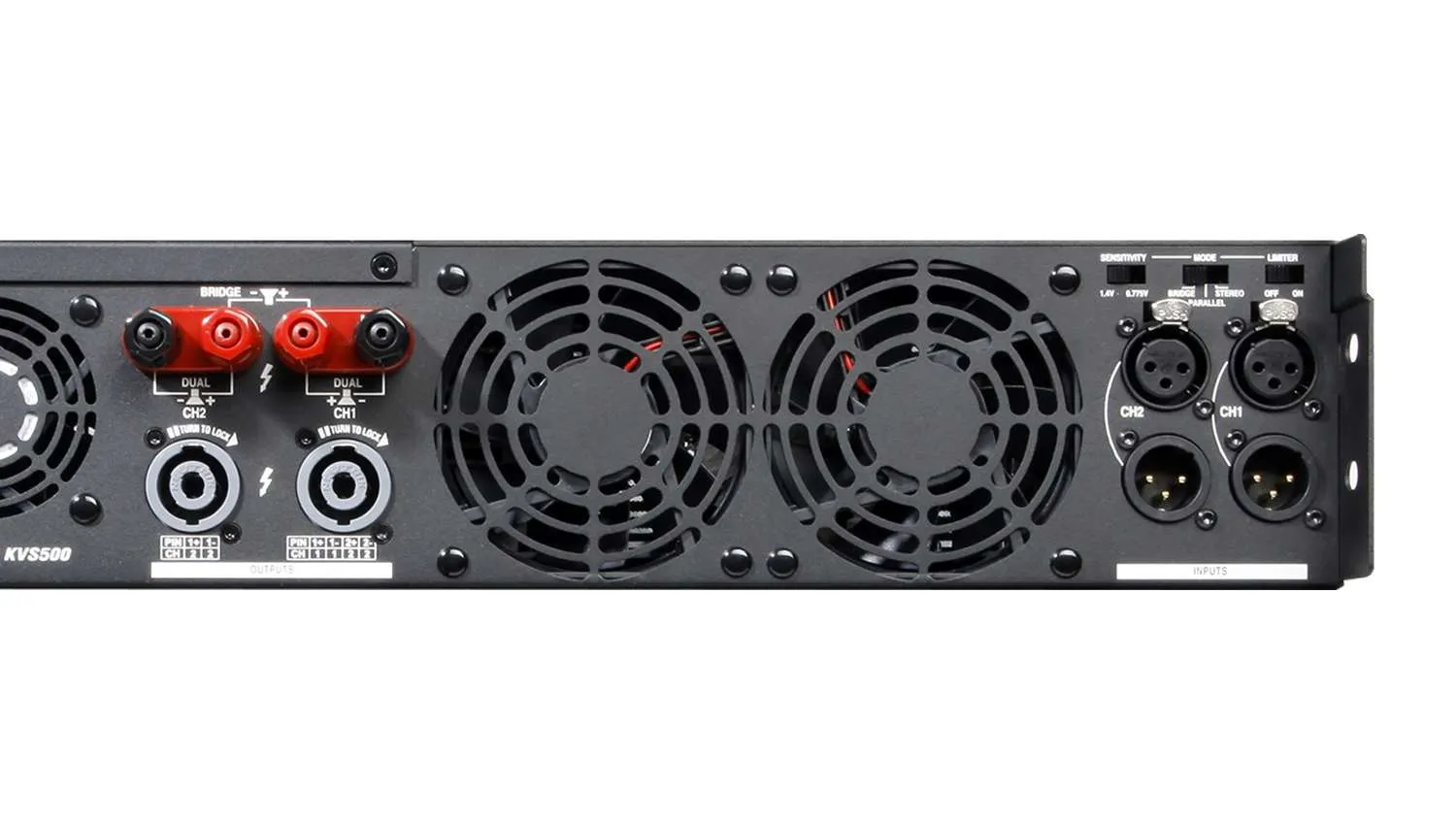 Cục đẩy công suất Crown KVS 500 mặt sau