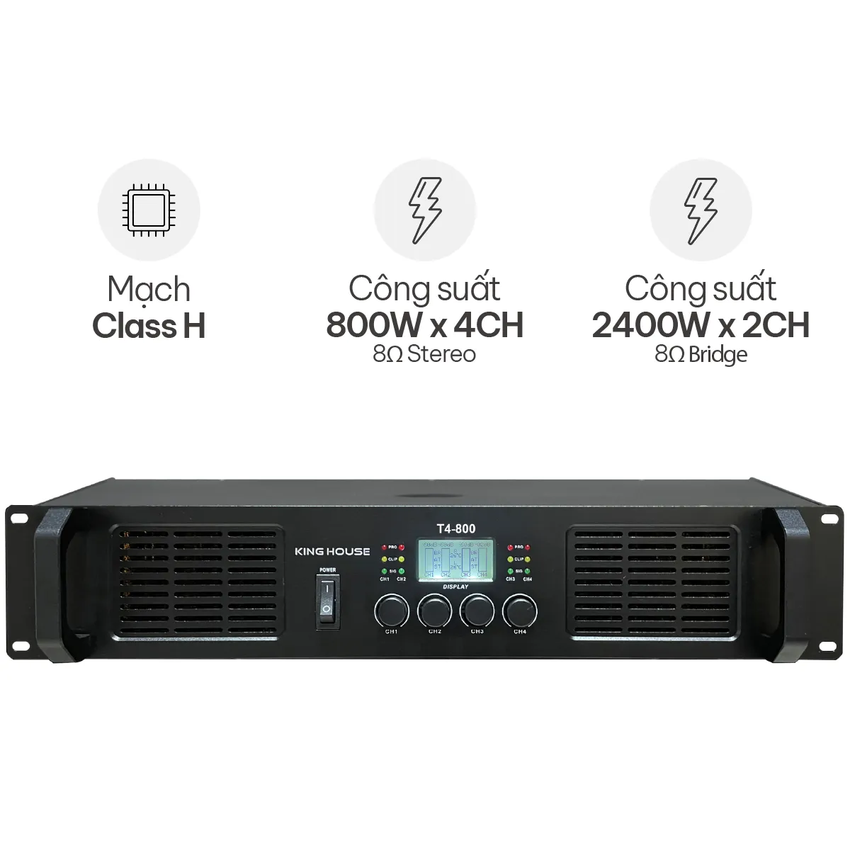 Cục Đẩy Công Suất King House T4-800