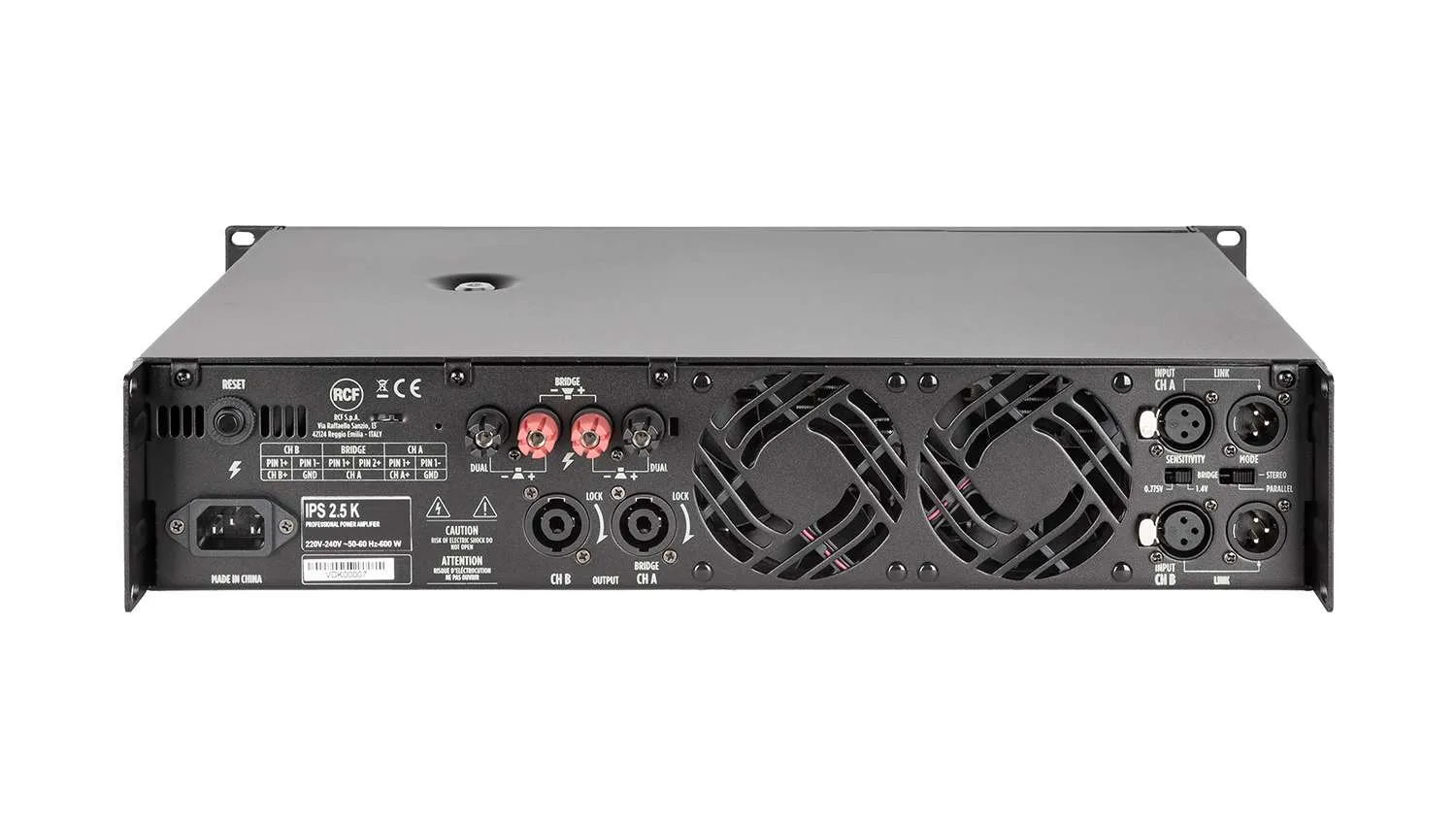 Cục đẩy công suất RCF IPS 2.5K mặt sau
