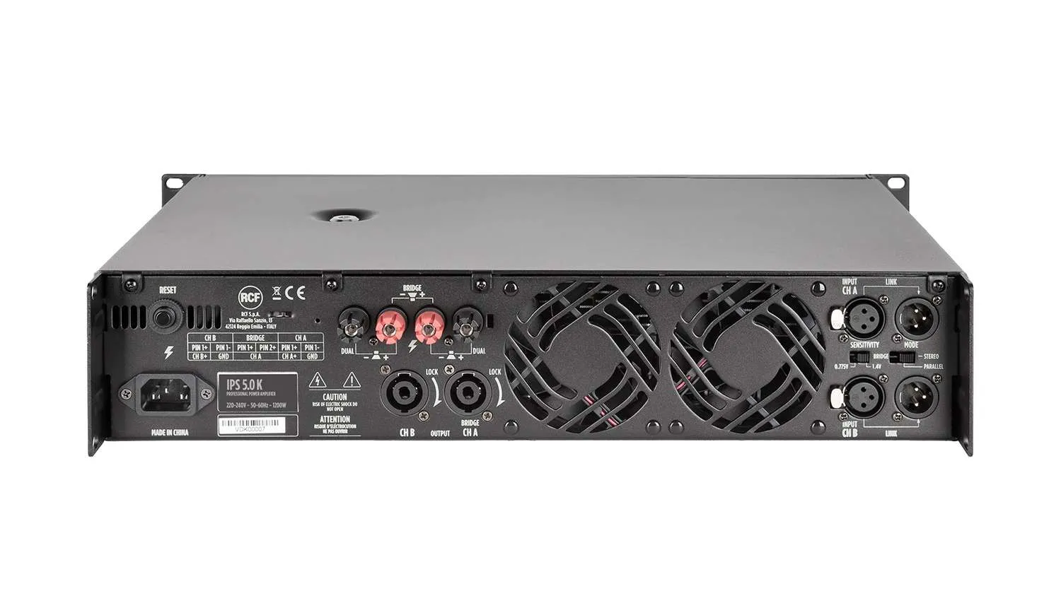 Cục đẩy công suất RCF IPS 5.0K mặt sau