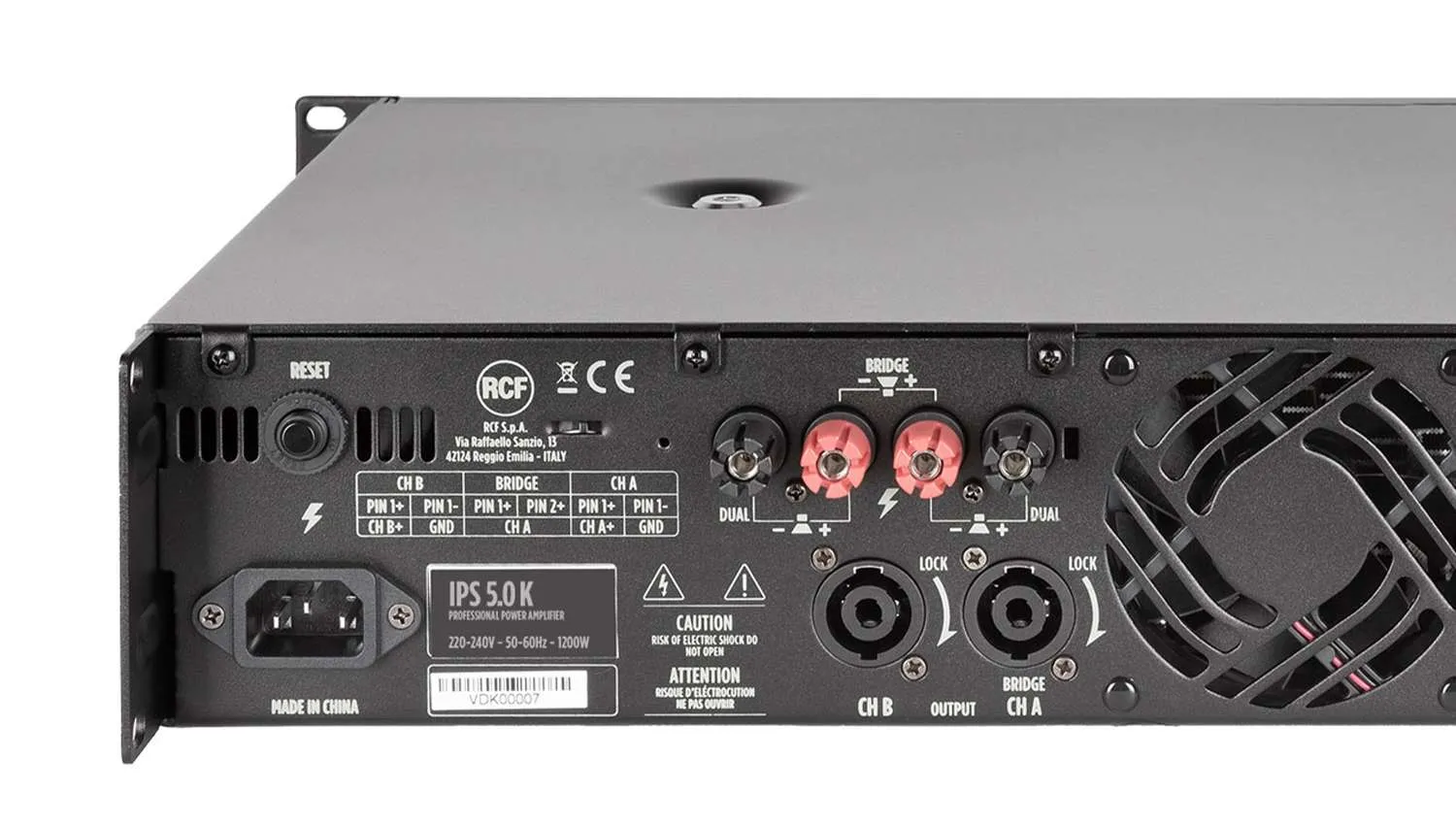 Cục đẩy công suất RCF IPS 5.0K mặt sau