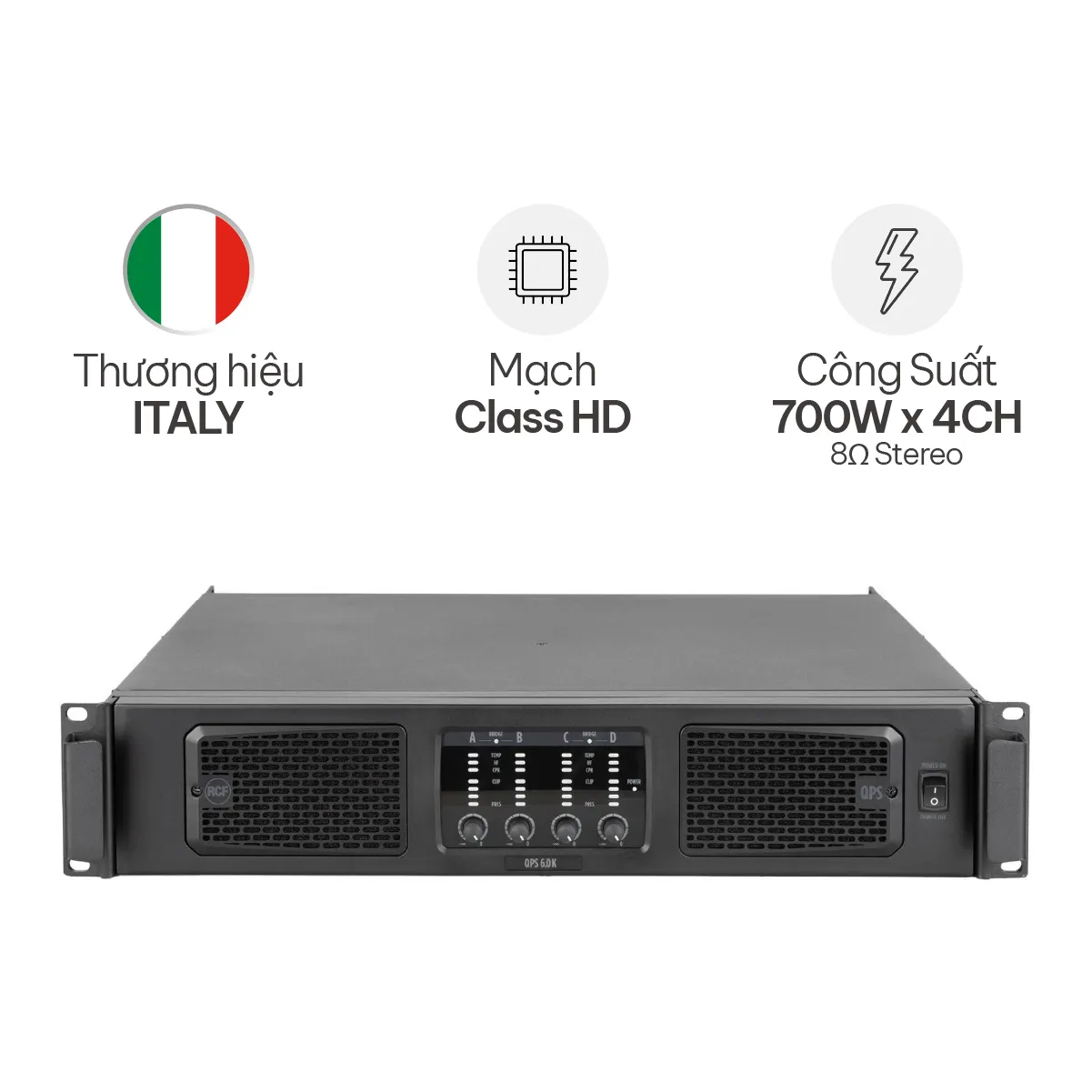 Cục đẩy công suất 4 kênh RCF QPS 6.0K