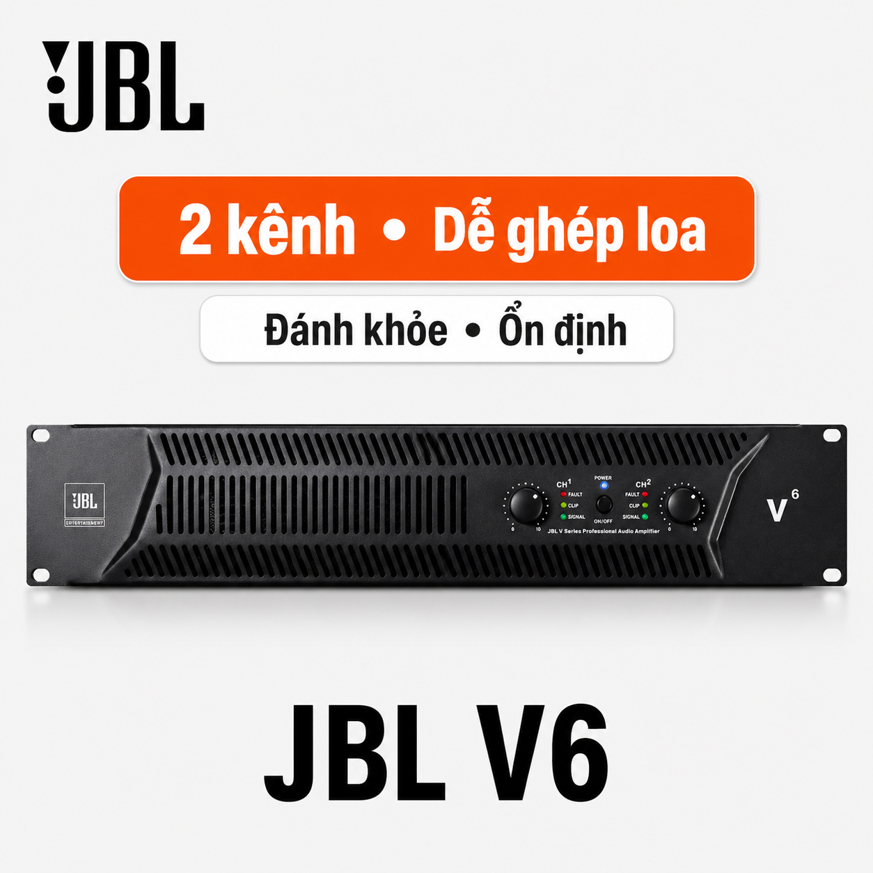 Cục đẩy công suất 2 kênh JBL V6 
