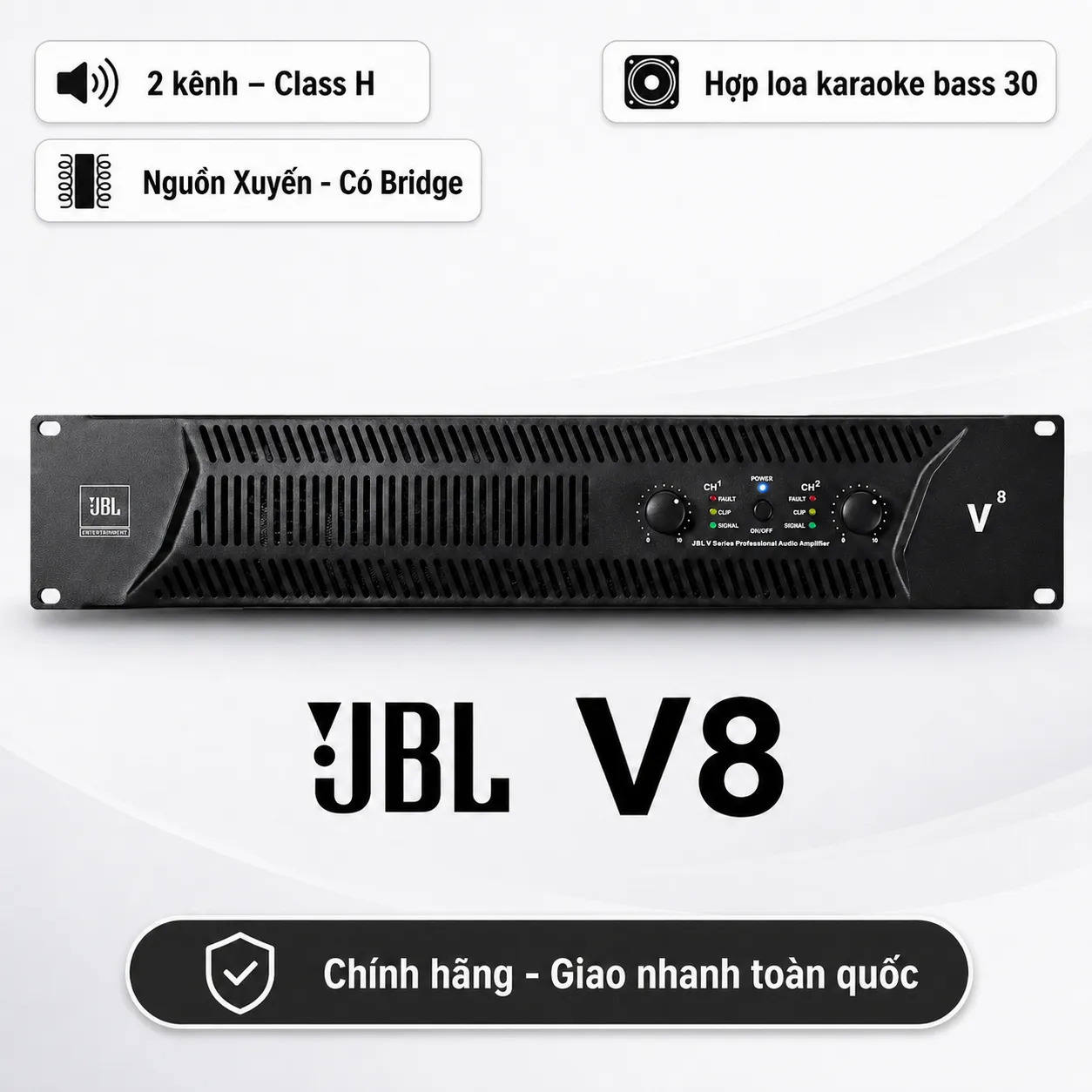 Cục đẩy công suất 2 kênh JBL V8 