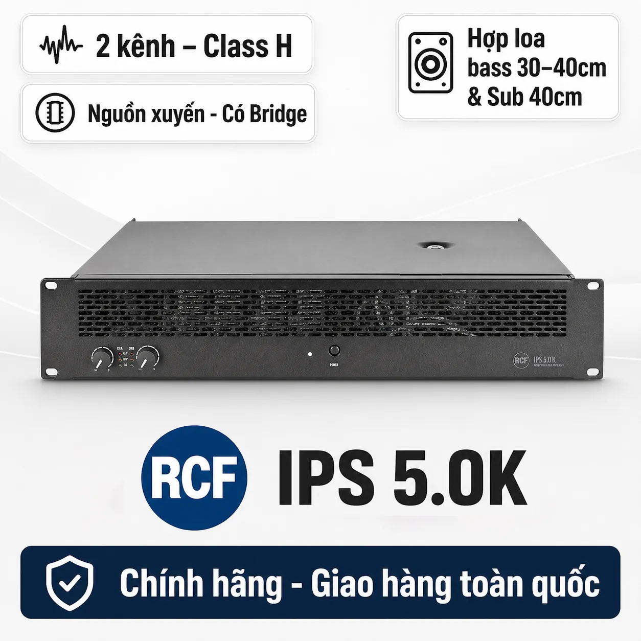 Cục đẩy công suất 2 kênh RCF IPS 5.0K (Class H, 1500W)
