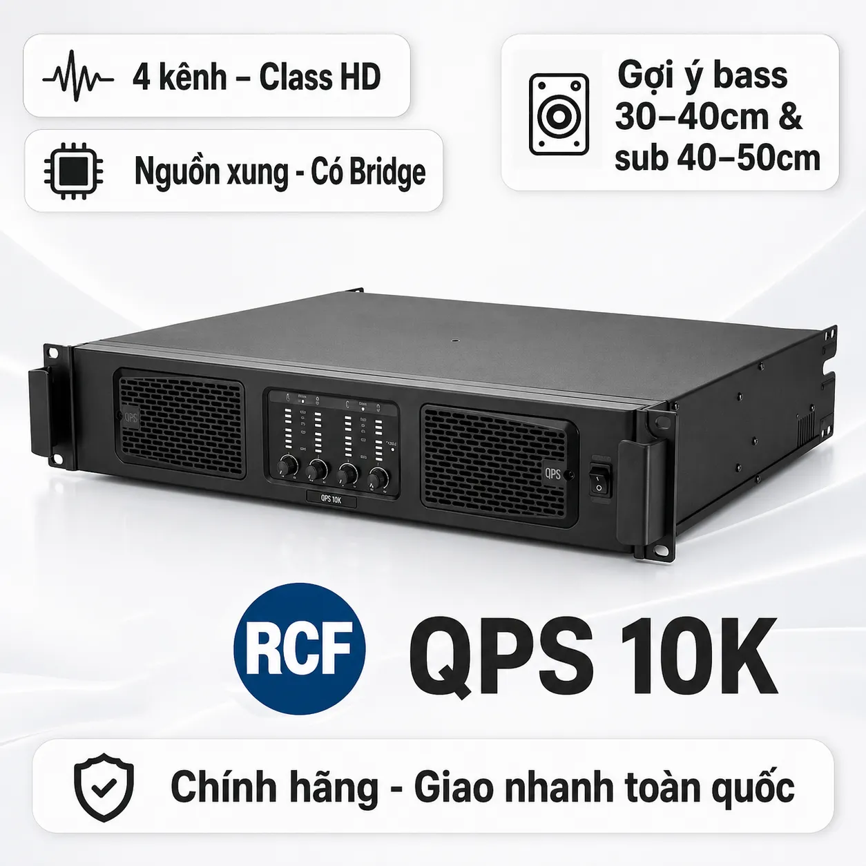 Cục đẩy công suất 4 kênh RCF QPS 10K (Class HD, 1400W)