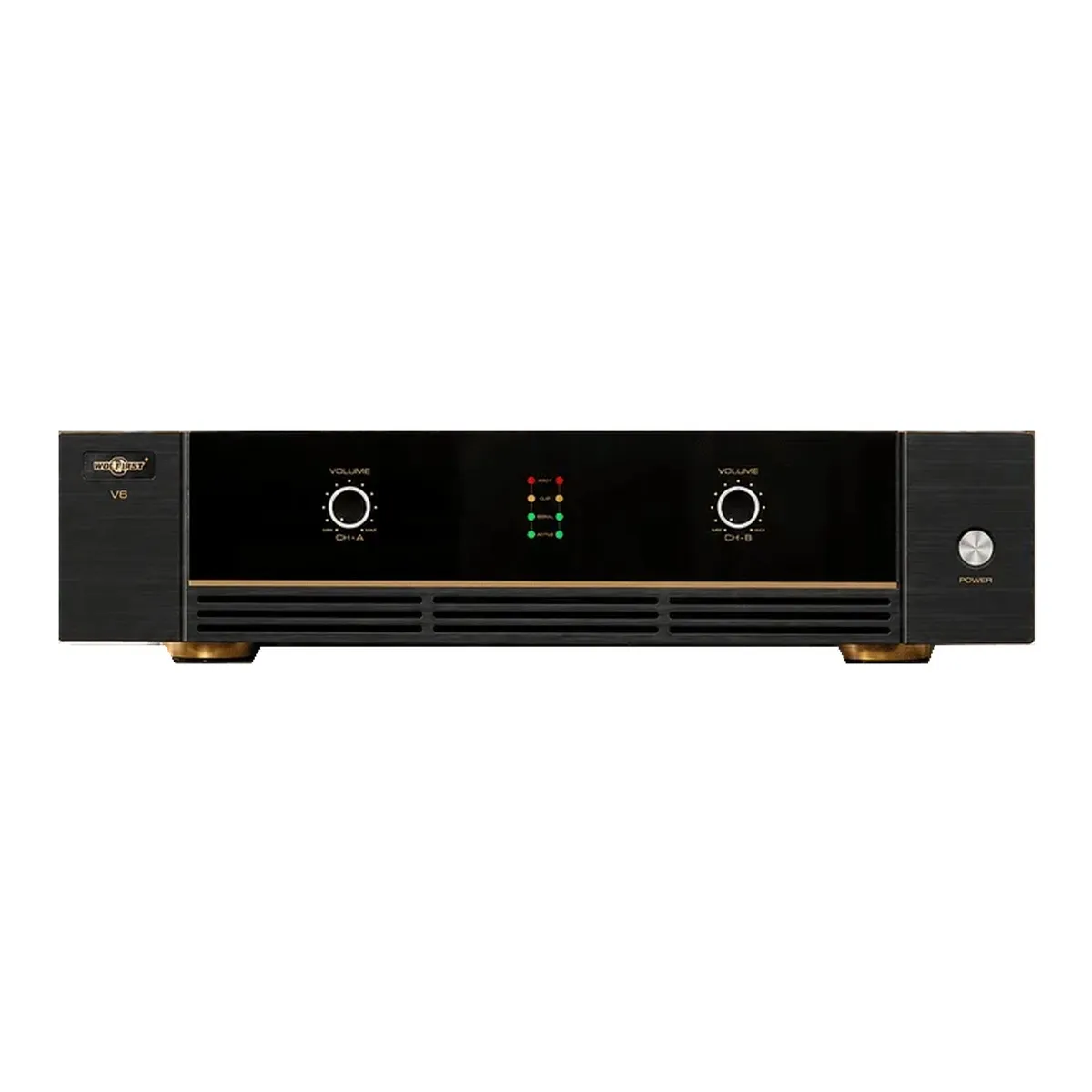 Mặt trước cục đẩy công suất Wolfirst V6 hai kênh