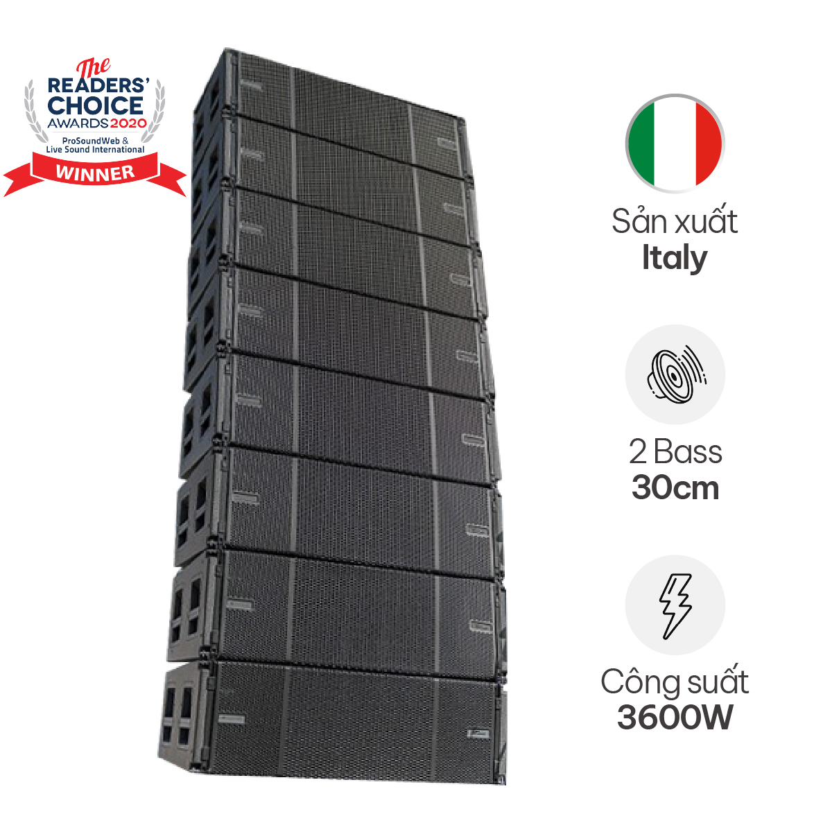 Loa array dBTechnologies Vio L212 (Active, Bass đôi 30cm, Từ Neo) 