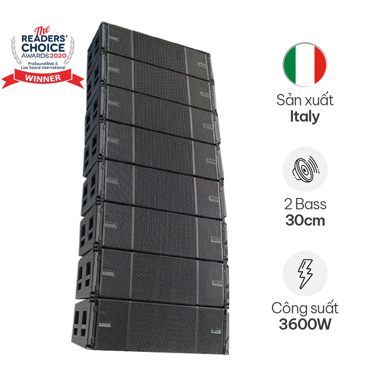 Loa array dBTechnologies Vio L212 (Active, Bass đôi 30cm, Từ Neo)