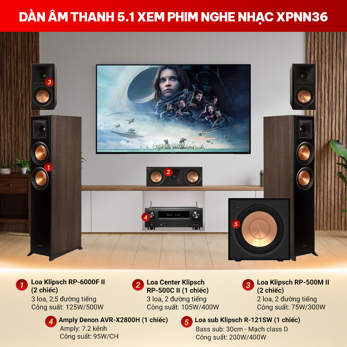 D&agrave;n &acirc;m thanh 5.1 xem phim nghe nhạc XPNN36