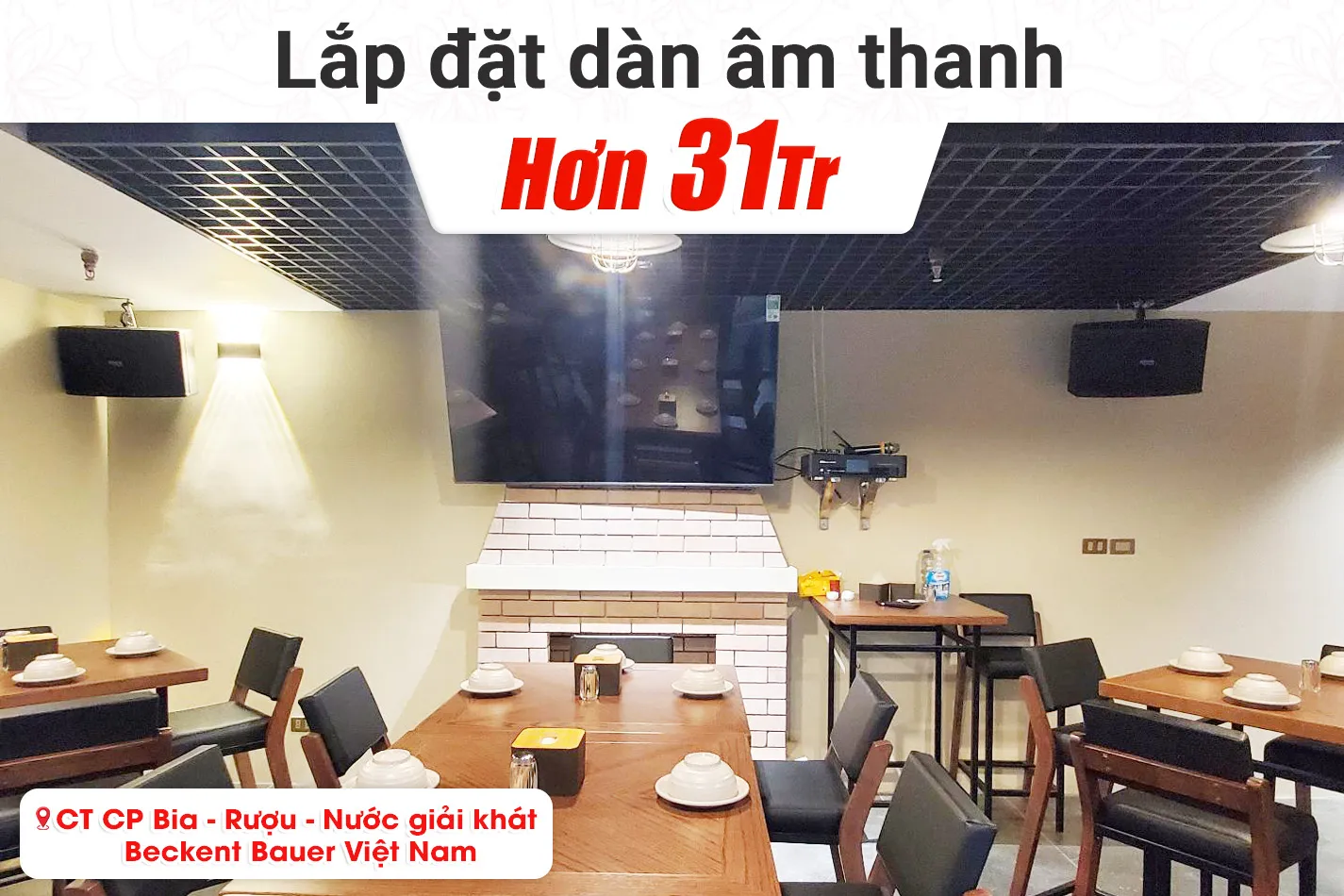 Lắp đặt dàn âm thanh Denon cho CTCP Bia - Rượu - Nước giải khát Beckent Bauer Việt Nam
