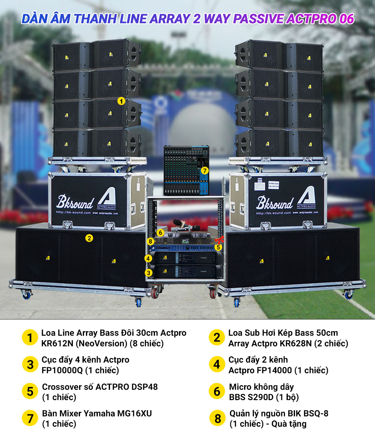 Dàn âm thanh Line Array 2 way Passive Actpro 06