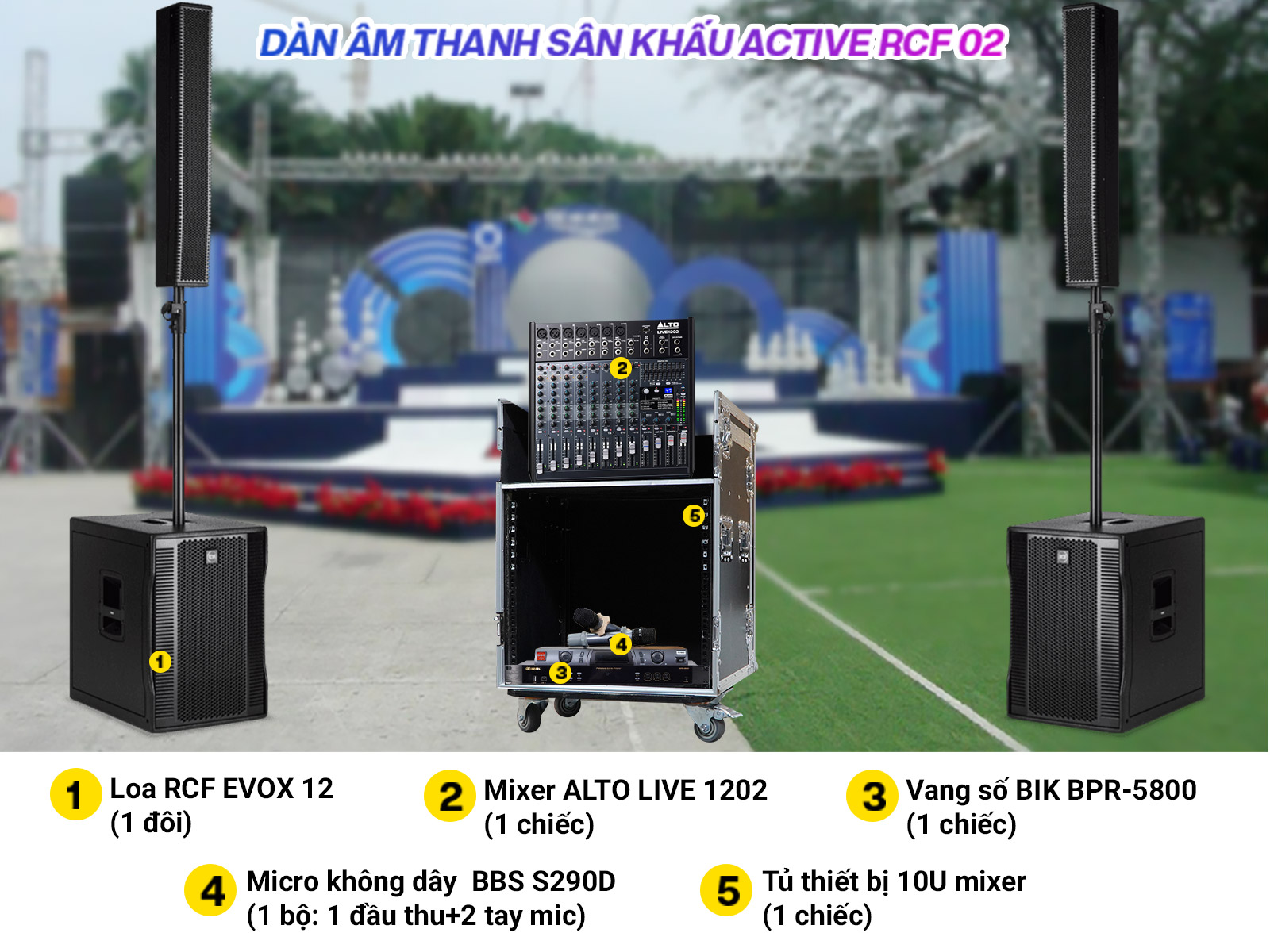 D&agrave;n &acirc;m thanh s&acirc;n khấu Active RCF 02