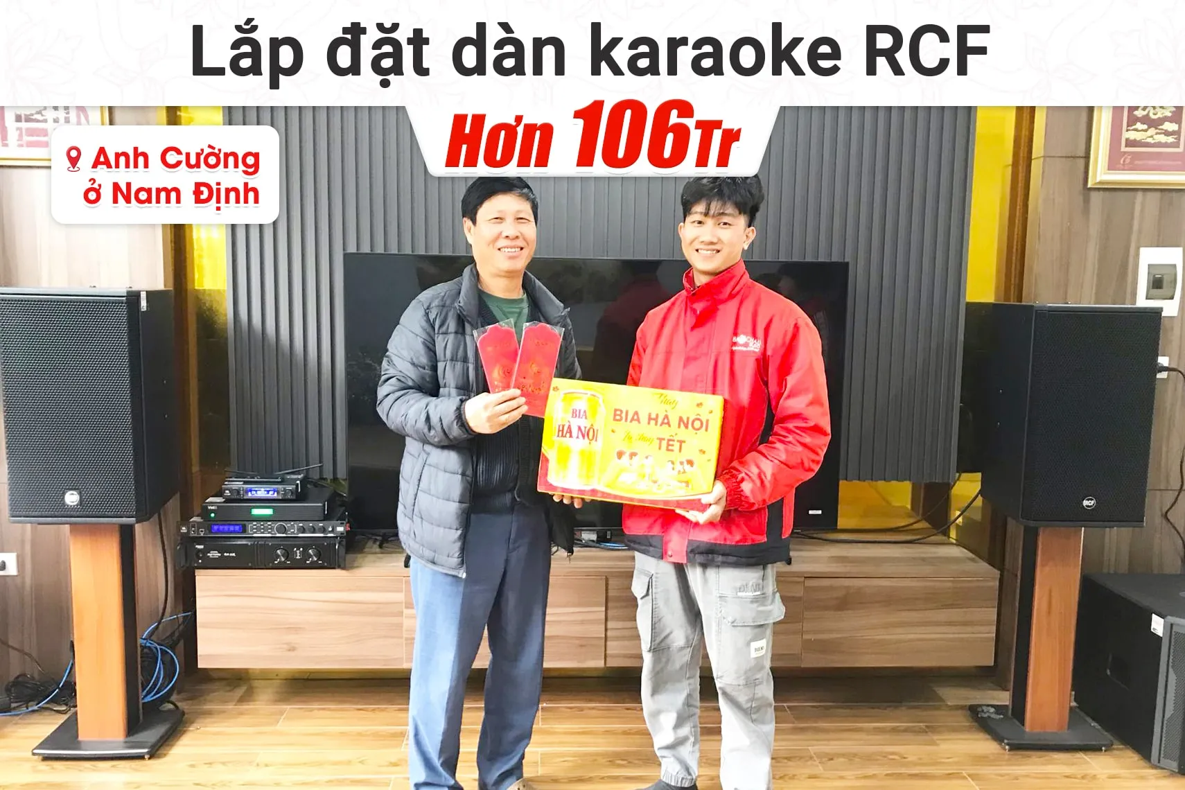 Lắp đặt dàn karaoke RCF hơn 106tr cho anh Cường tại Nam Định