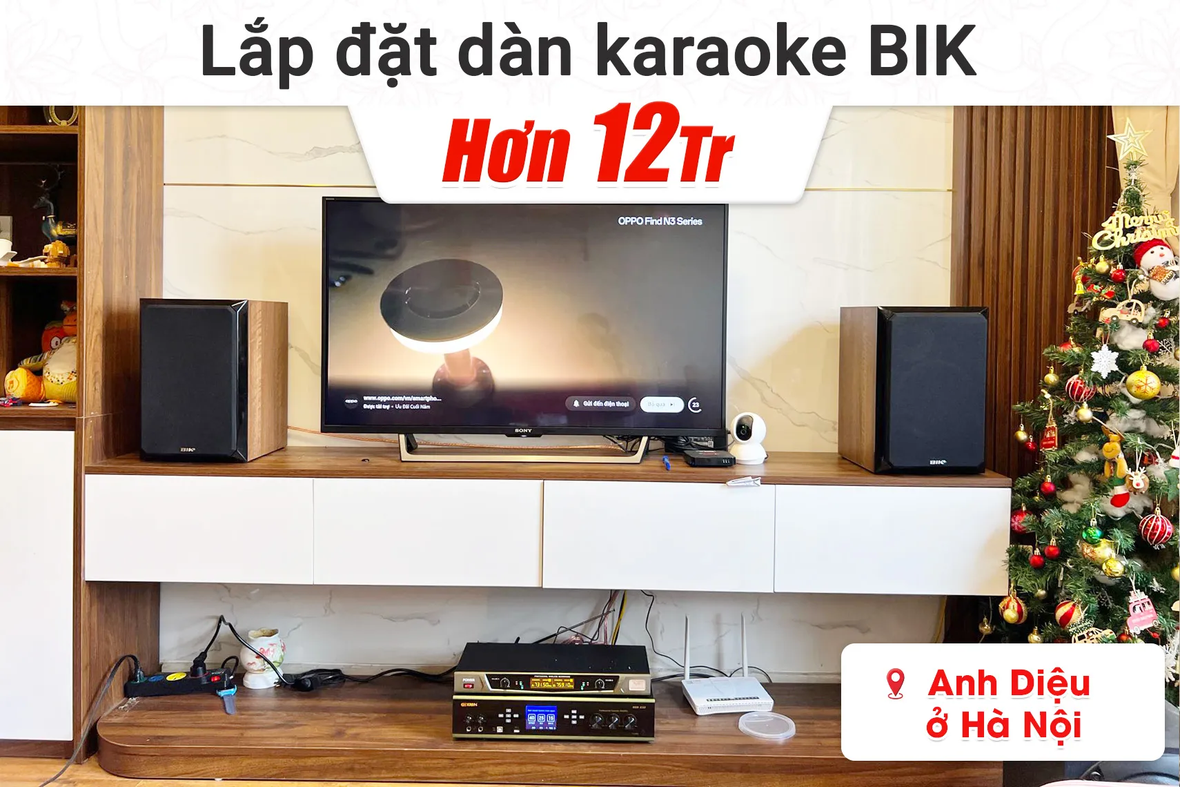 Lắp đặt dàn karaoke BIK hơn 12tr cho anh Diệu tại Hà Nội (BIK BH-X631, BIK BDA-X33)