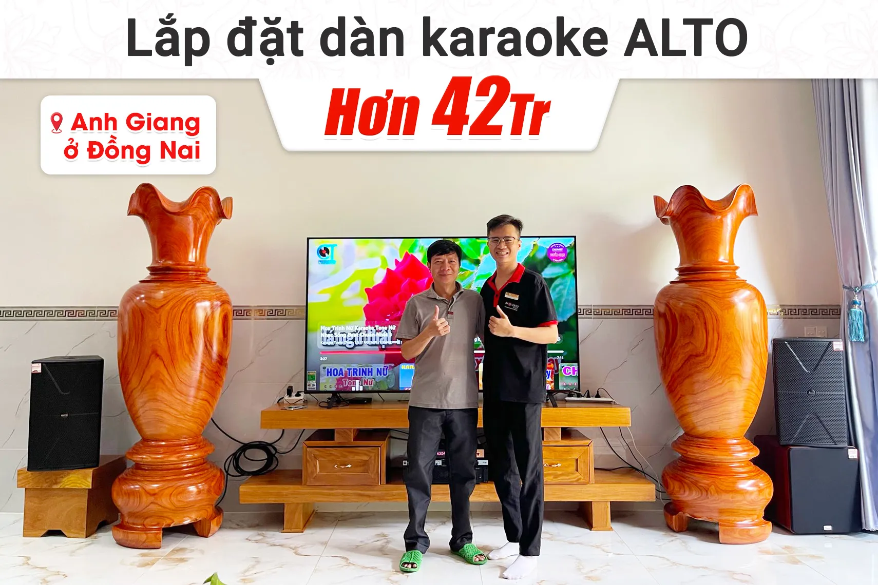Lắp đặt dàn karaoke Alto hơn 42tr cho anh Giang tại Đồng Nai