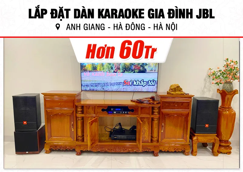 Lắp đặt dàn karaoke JBL hơn 60tr cho anh Giang tại Hà Nội (JBL CV1270, BIK CA-J802, KX180A, JBL A120P, JBL VM200)