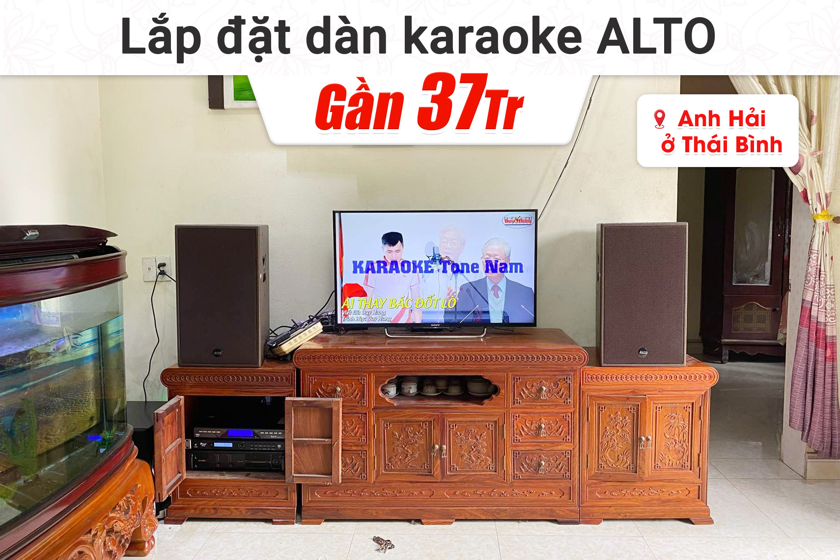Lắp đặt dàn karaoke Alto gần 37tr cho anh Hải tại Thái Bình
