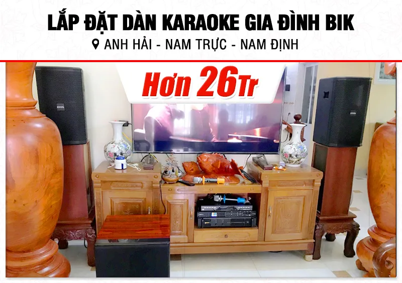 Lắp đặt dàn karaoke BIK hơn 26tr cho anh Hải tại Nam Định (BIK BSP 410II, CA-J602, DSP-9000 Plus, U900 Plus X)