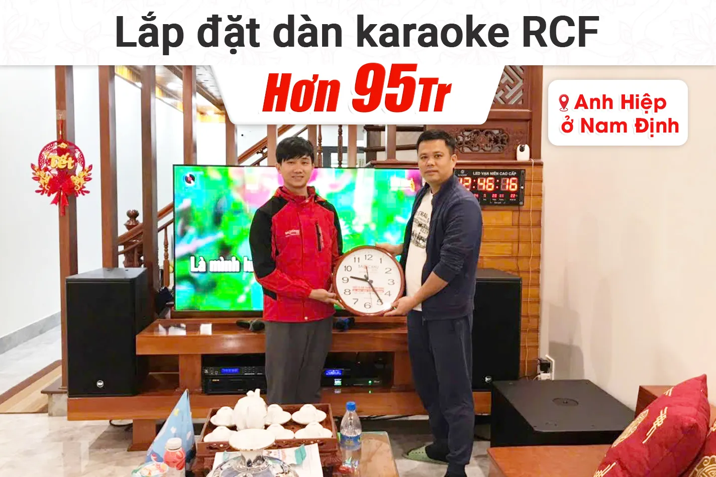 Lắp đặt dàn karaoke RCF hơn 95tr cho anh Hiệp tại Nam Định