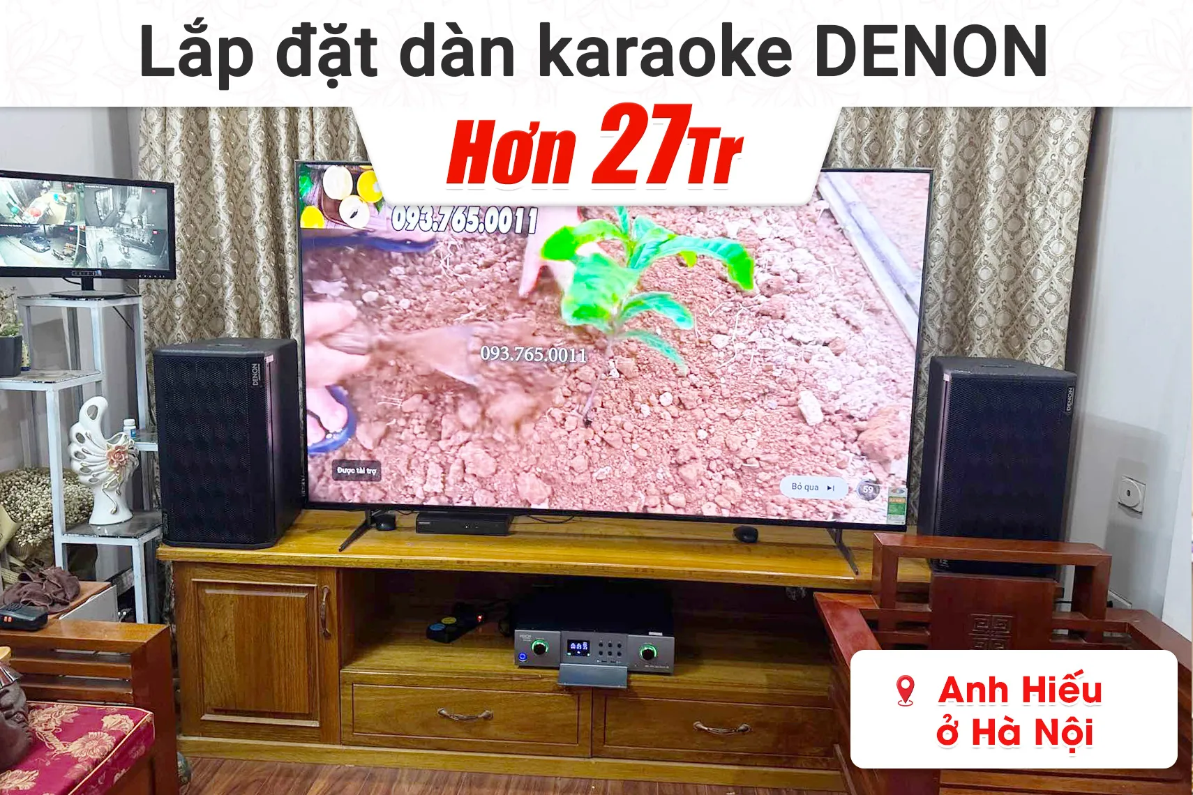 Lắp đặt dàn karaoke Denon hơn 27tr cho anh Hiếu tại Hà Nội (Denon DP-R310, Denon Pro DP-N1600)
