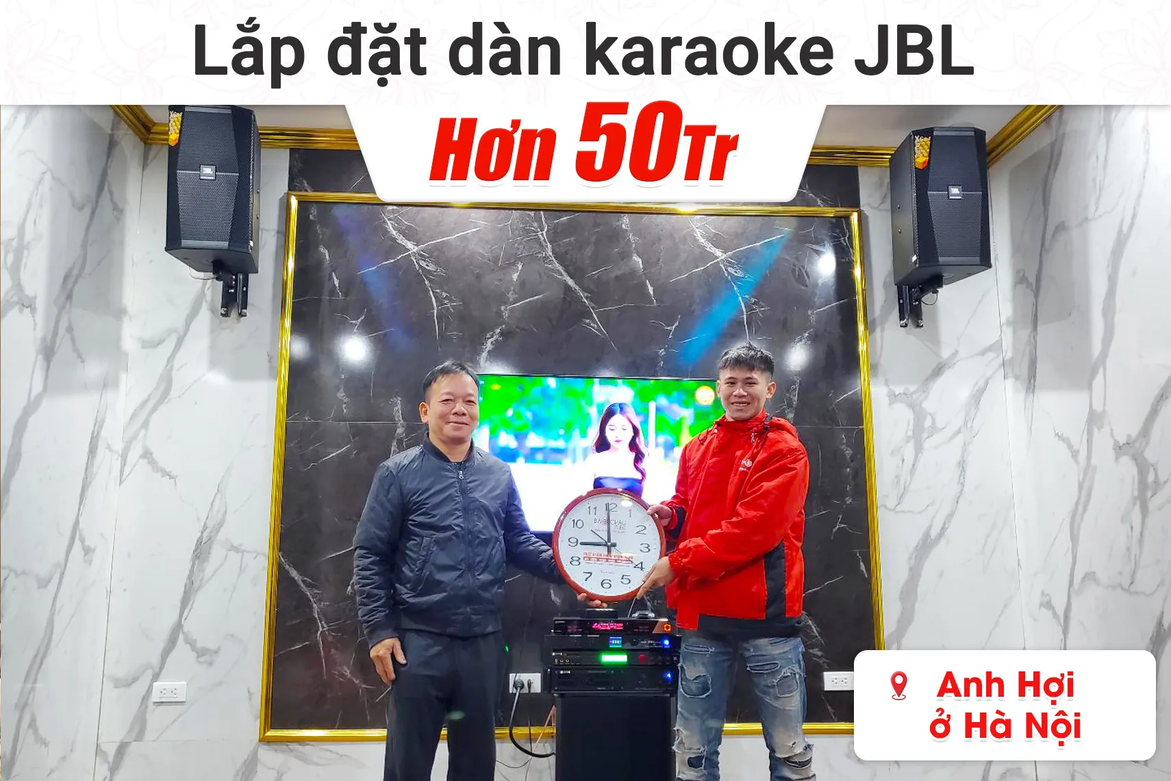 Lắp đặt dàn karaoke JBL hơn 50tr cho anh Hợi tại Hà Nội (JBL XS10, VM620A, BPR-5600, SW612B, BJ-U600, BKSound M8)