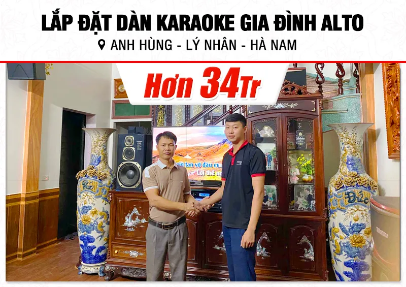 Lắp đặt dàn karaoke Alto hơn 34tr cho anh Hùng tại Hà Nam (Alto AT2000II, CA-J604, KP500, BJ-U500)