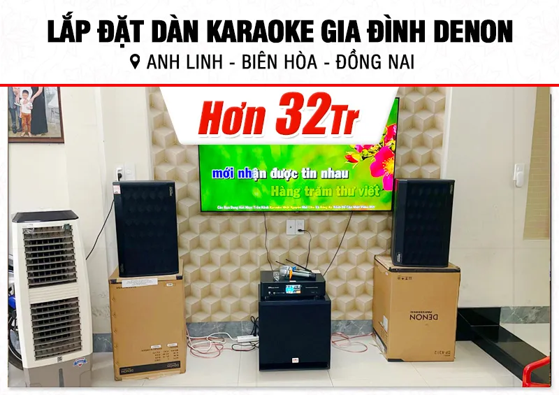 Lắp đặt dàn karaoke Denon hơn 32tr cho anh Linh tại Đồng Nai (Denon DP-R312, BKSound DKA 8500, SW715B)