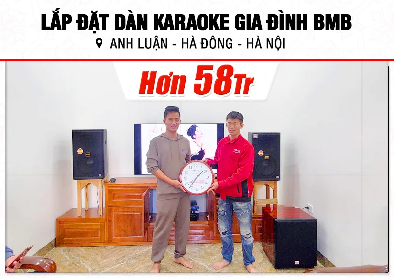 Lắp đặt dàn karaoke BMB hơn 58tr cho anh Luận tại Hà Nội (BMB 1212SE, CA-J802, KX180A, SW815, VM200, BKSound M8)