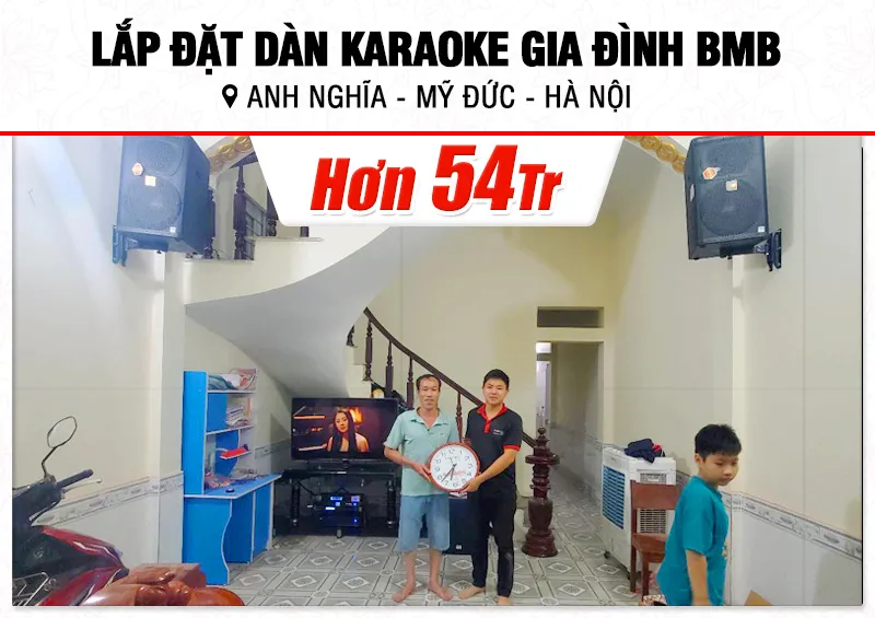 Lắp đặt dàn karaoke BMB hơn 54tr cho anh Nghĩa tại Hà Nội (BMB 1212SE, VM820A, BKSound KP600, SW815, BJ-U500,…)