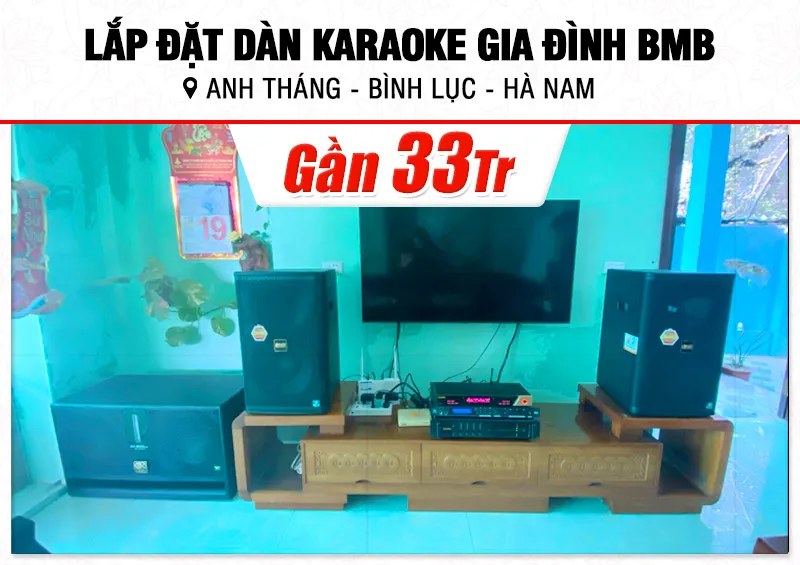 Lắp đặt dàn karaoke BMB hơn 66tr cho anh Thắng tại Hà Nam (BMB 1212SE, CA-J804, JBL VX8, BJ-W88 Plus, BJ-U600)