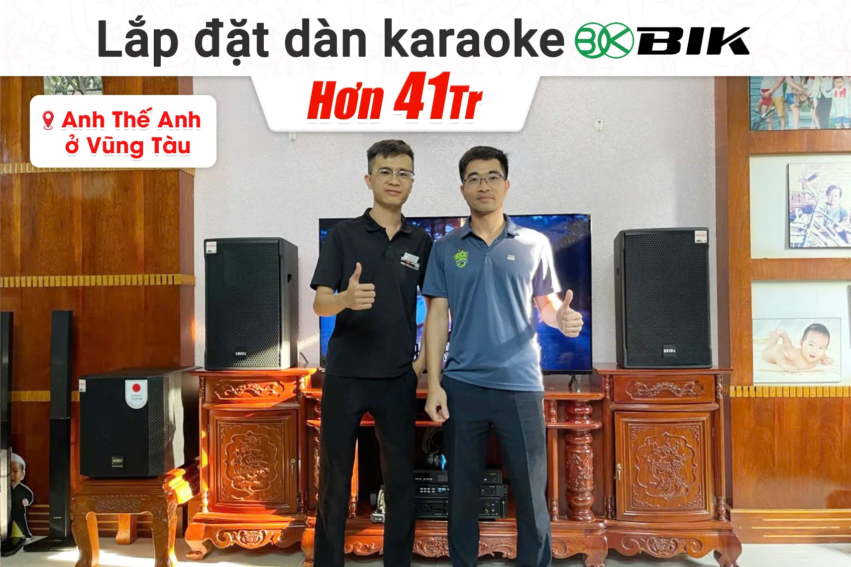 Lắp đặt dàn karaoke BIK hơn 41tr cho anh Thế Anh tại Vũng Tàu