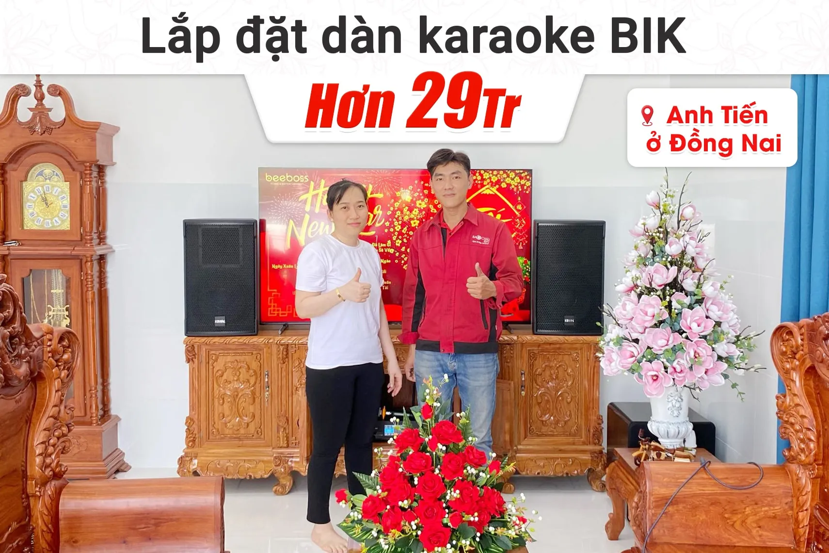 Lắp đặt dàn karaoke BIK hơn 29tr cho anh Tiến tại Đồng Nai