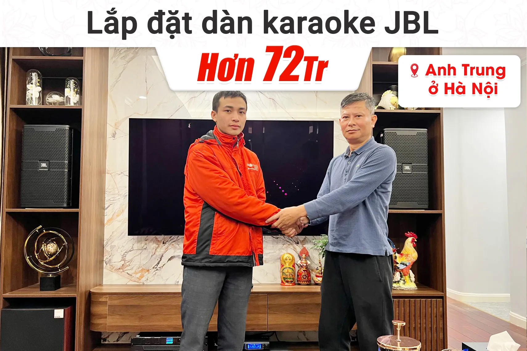 Lắp đặt dàn karaoke JBL hơn 73tr cho anh Trung tại Hà Nội (JBL KP4010 G2, JBL V6, JBL VX8, A120P, VM300,…)