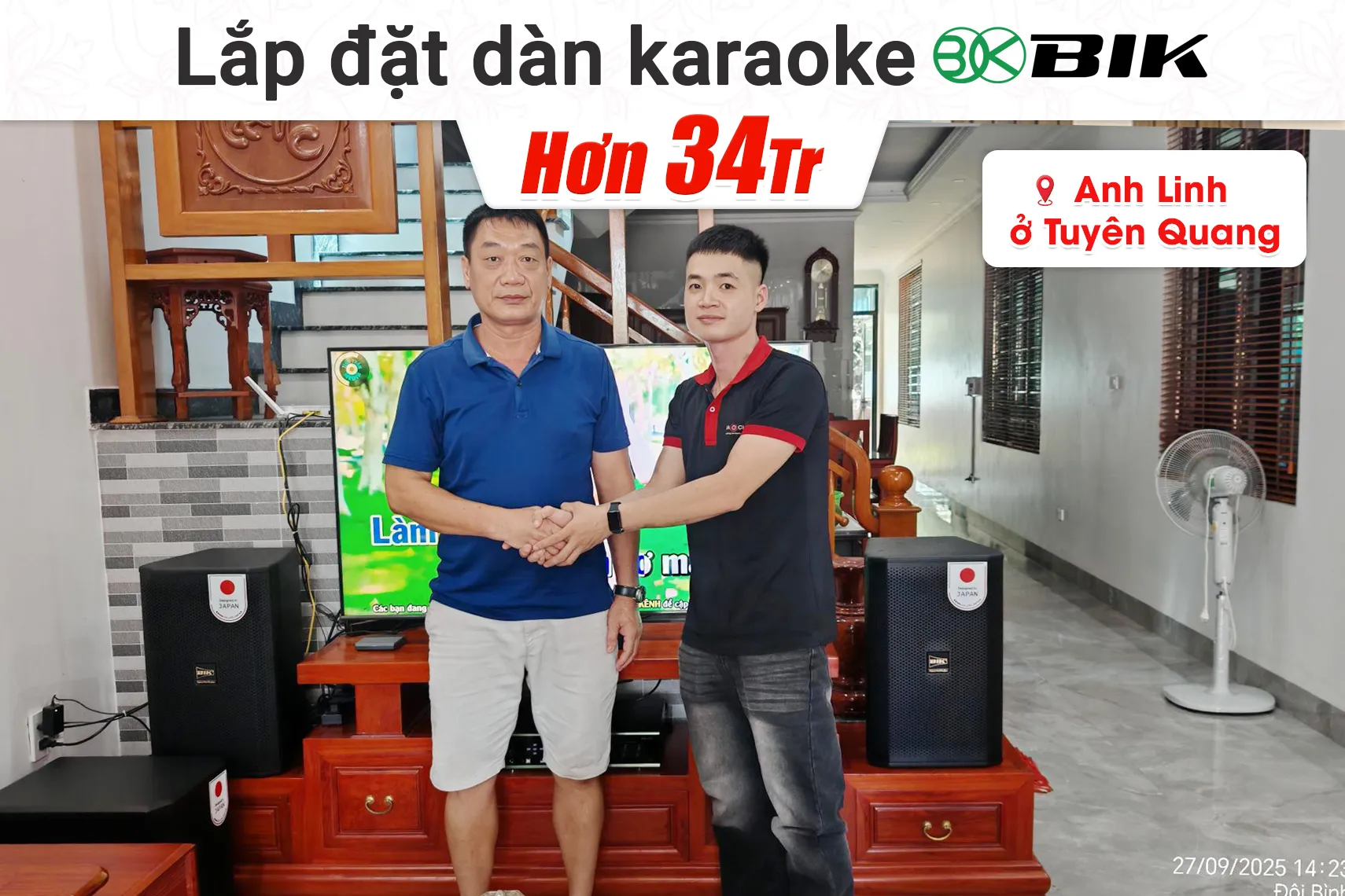 Lắp đặt dàn karaoke BIK hơn 34 triệu cho anh Linh tại Tuyên Quang (BIK CS-620, BIK BDA-X33, BIK BBK-W25A, BIK BJ-U100II)