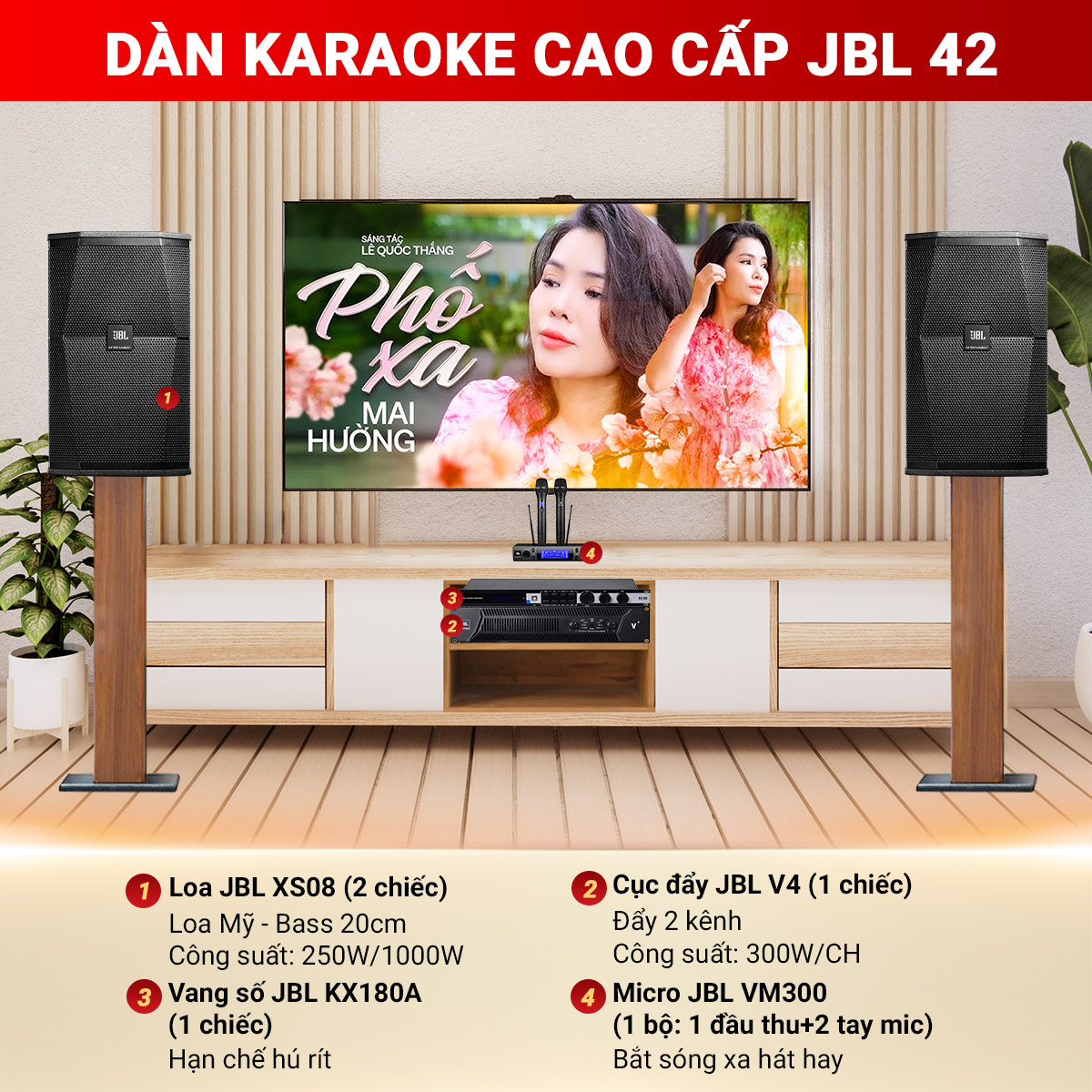 D&agrave;n karaoke cao cấp JBL 42