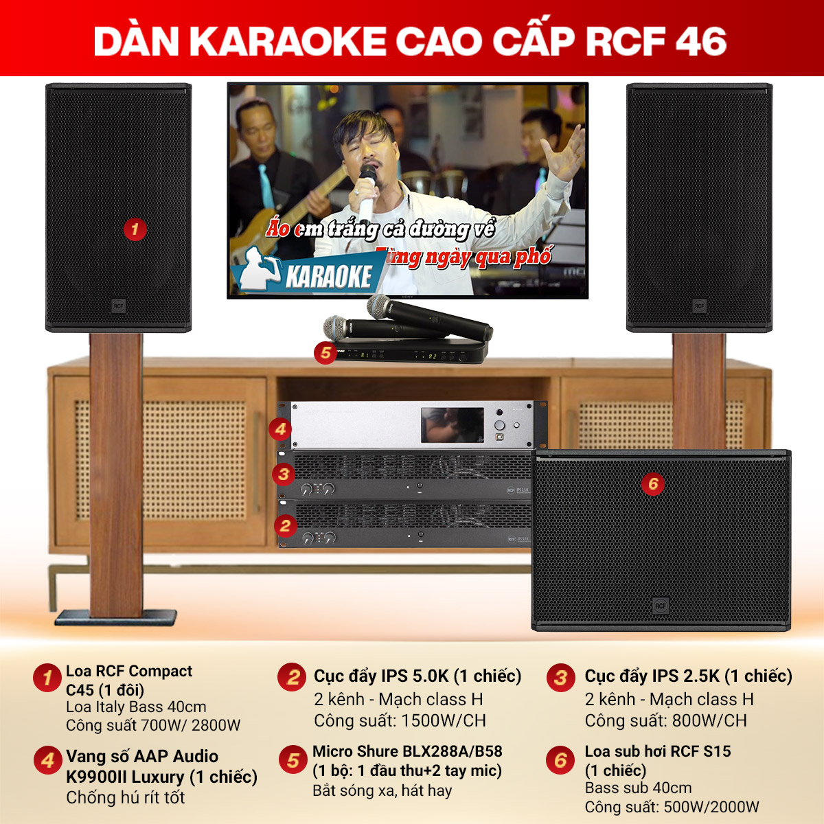 D&agrave;n karaoke cao cấp RCF 46