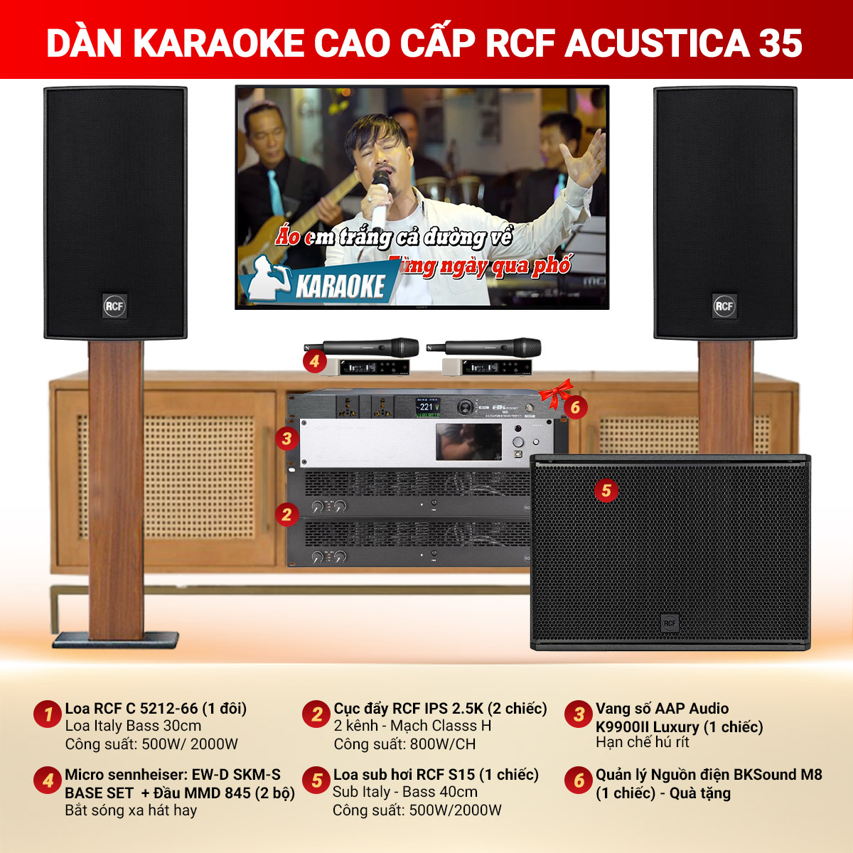 D&agrave;n karaoke cao cấp RCF Acustica 35