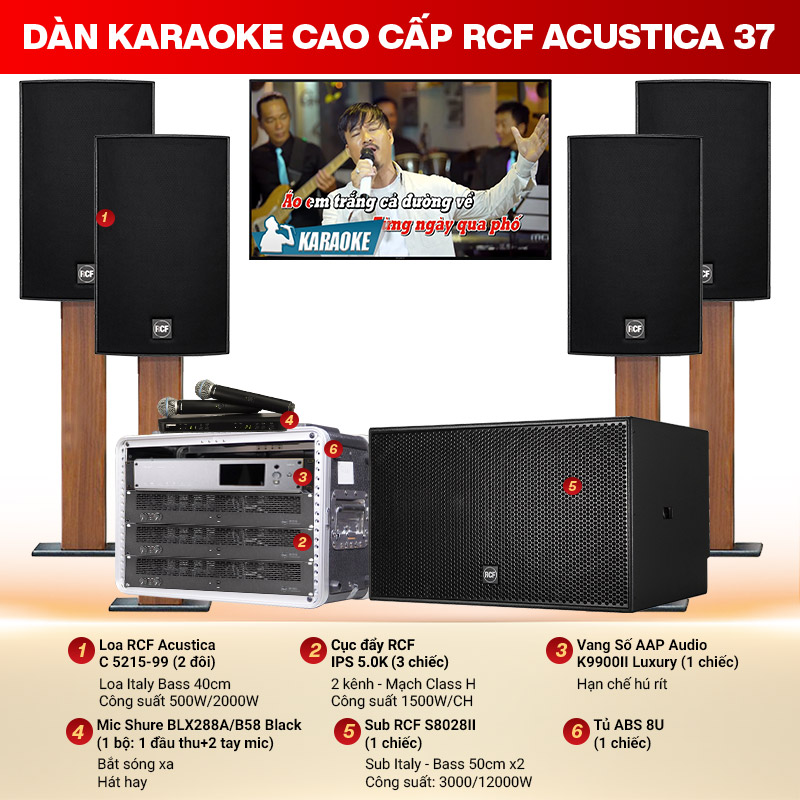 D&agrave;n Karaoke Cao Cấp RCF Acustica 37