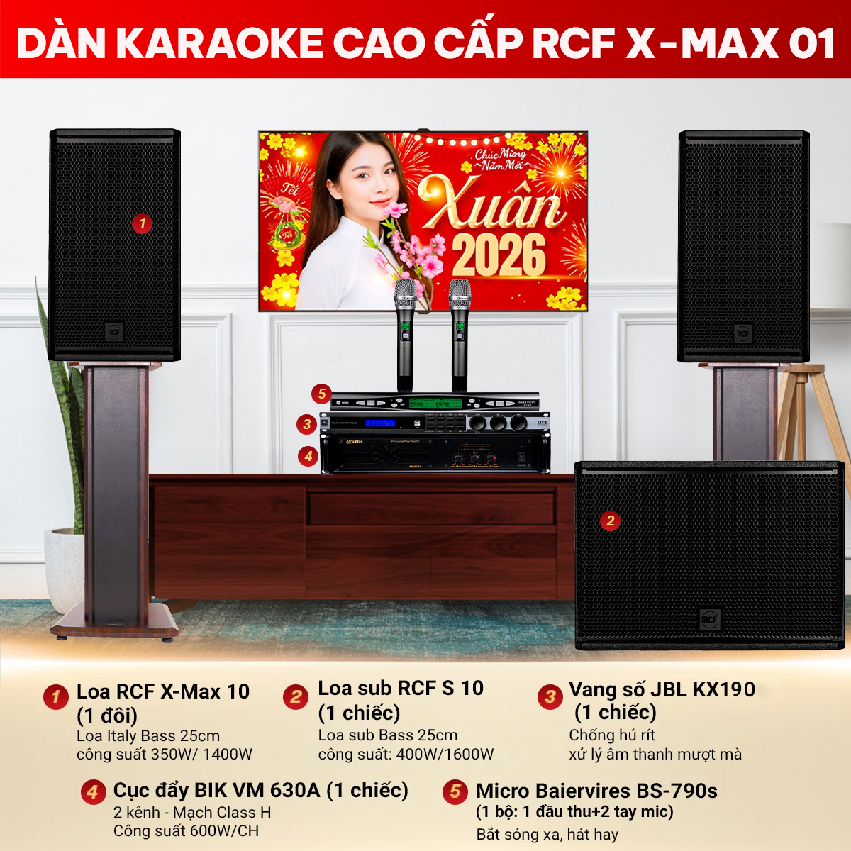 Dàn karaoke cao cấp RCF X-MAX 01
