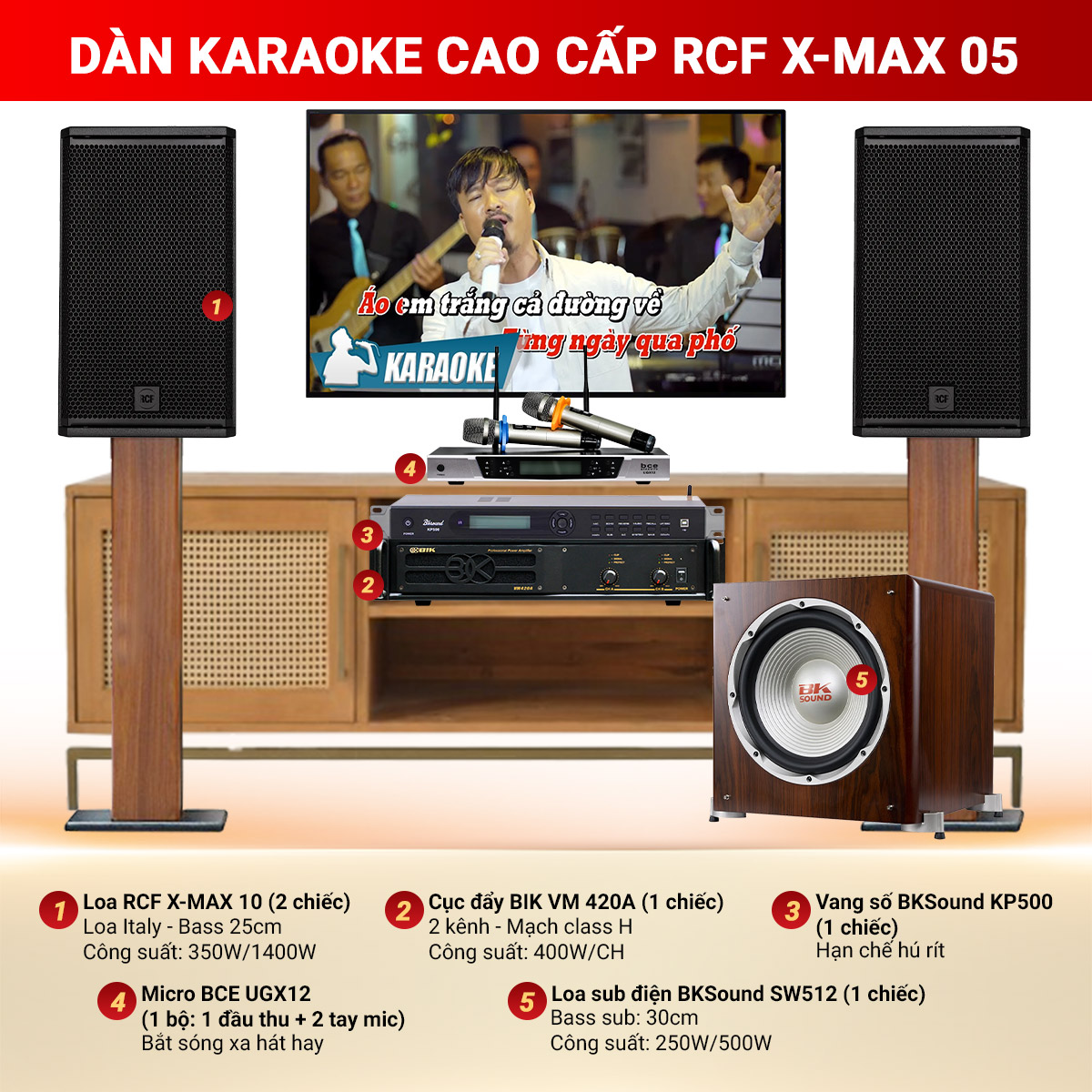 Dàn karaoke cao cấp RCF X-MAX 05