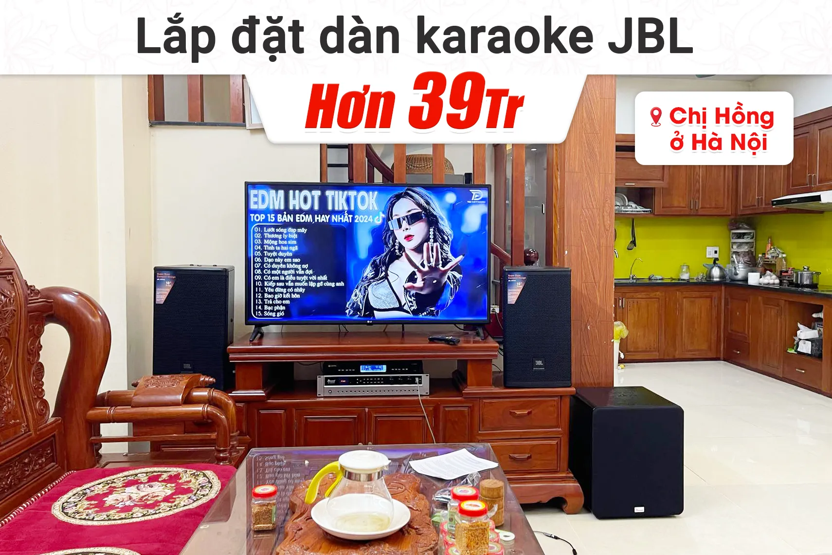 Lắp đặt dàn karaoke JBL hơn 39tr cho chị Hồng tại Hà Nội