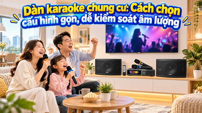 Dàn karaoke chung cư: Cách chọn cấu hình gọn, dễ kiểm soát âm lượng