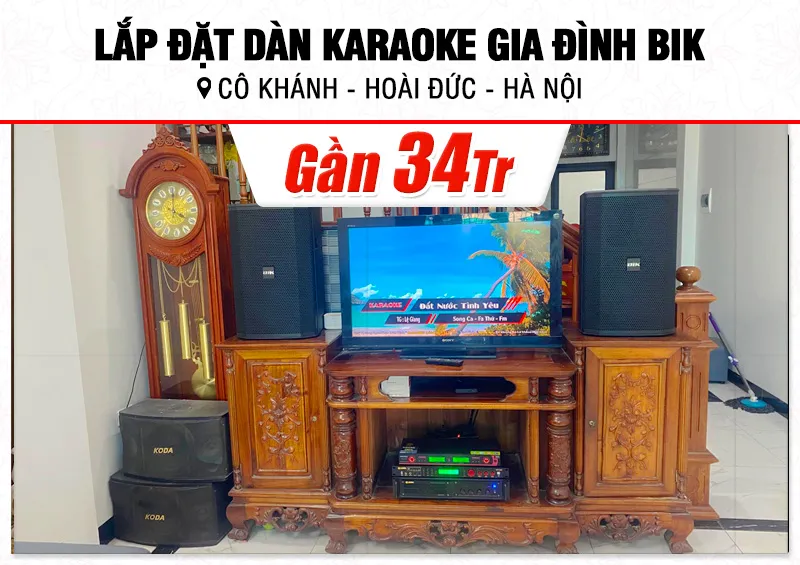 Lắp đặt dàn karaoke BIK gần 34tr cho cô Khánh tại Hà Nội (BIK BSP 412II, VM640A, BPR-5600)