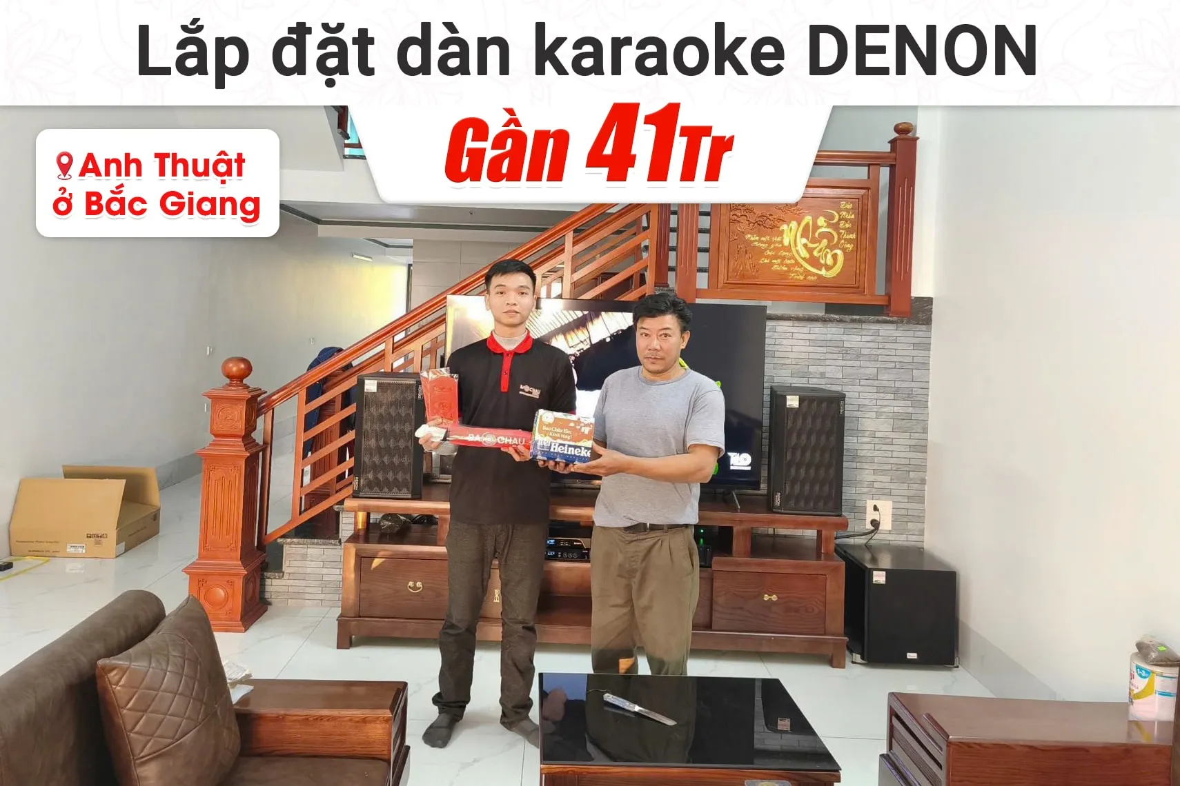 Lắp đặt dàn karaoke Denon gần 41tr cho anh Thuật tại Bắc Giang