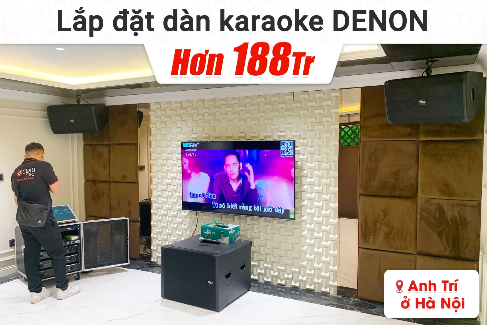 Lắp đặt dàn karaoke Denon hơn 188tr cho anh Trí tại Hà Nội