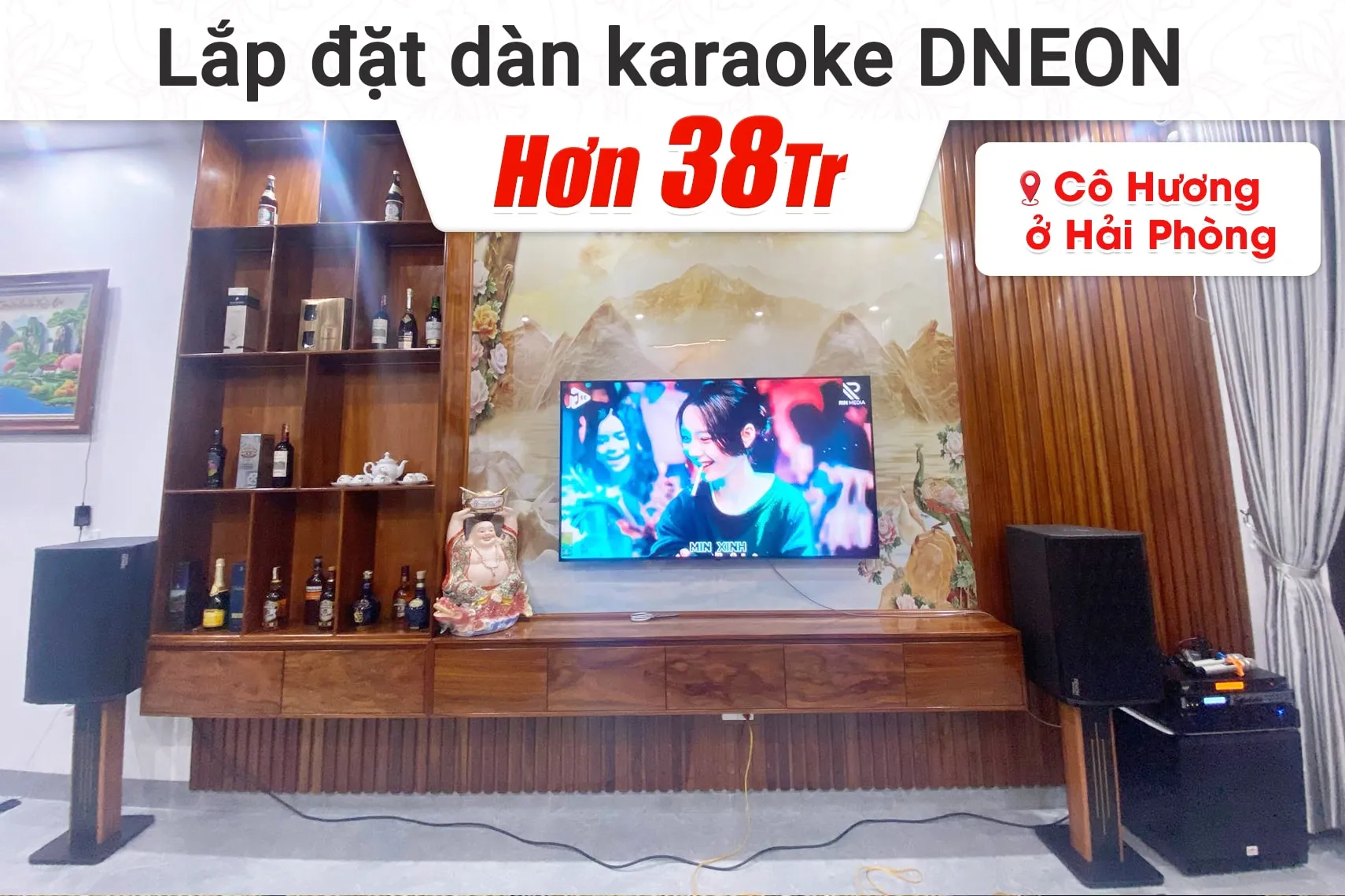 Lắp đặt dàn karaoke Denon hơn 38tr cho cô Hương tại Hải Phòng (Denon DP-R312, VM620A, X6 Luxury, SW715,…)